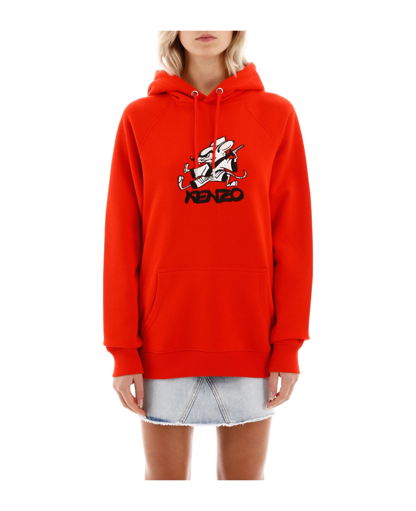Kenzo Graphic Print Hooded Sweatshirt - ROUGE MOYEN (Red)