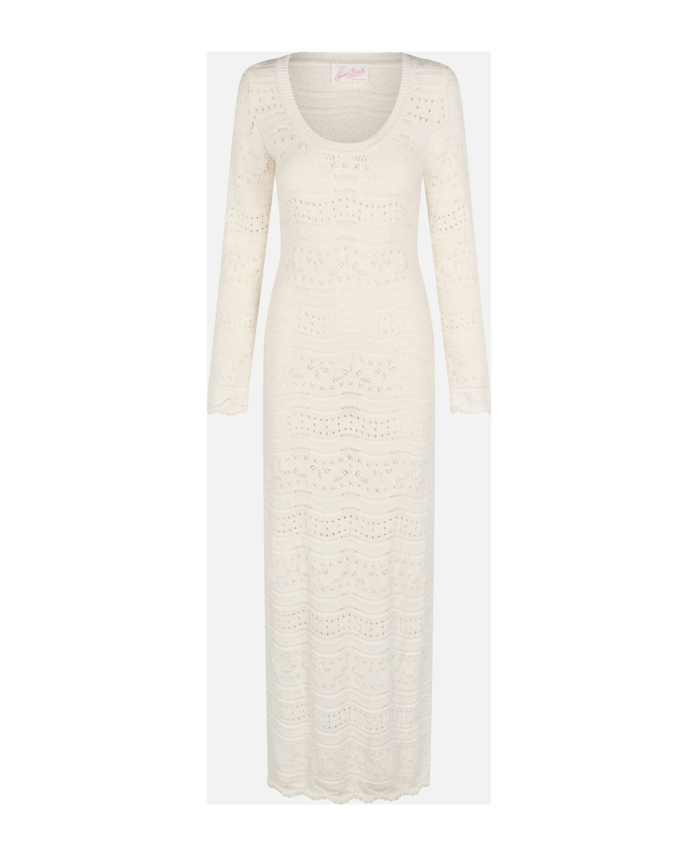 MC2 Saint Barth Woman Cotton Knit Midi Dress - WHITE