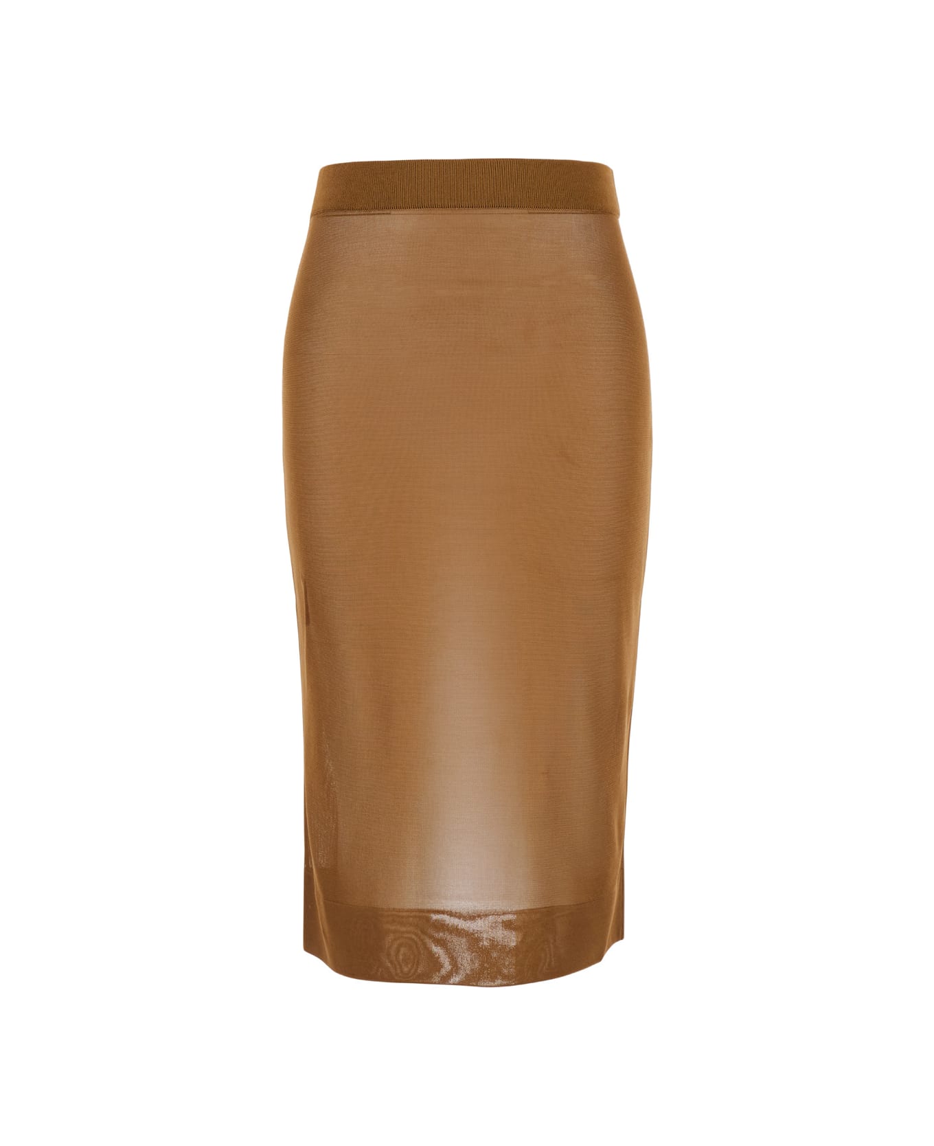 Saint Laurent Midi Skirt - Noisette