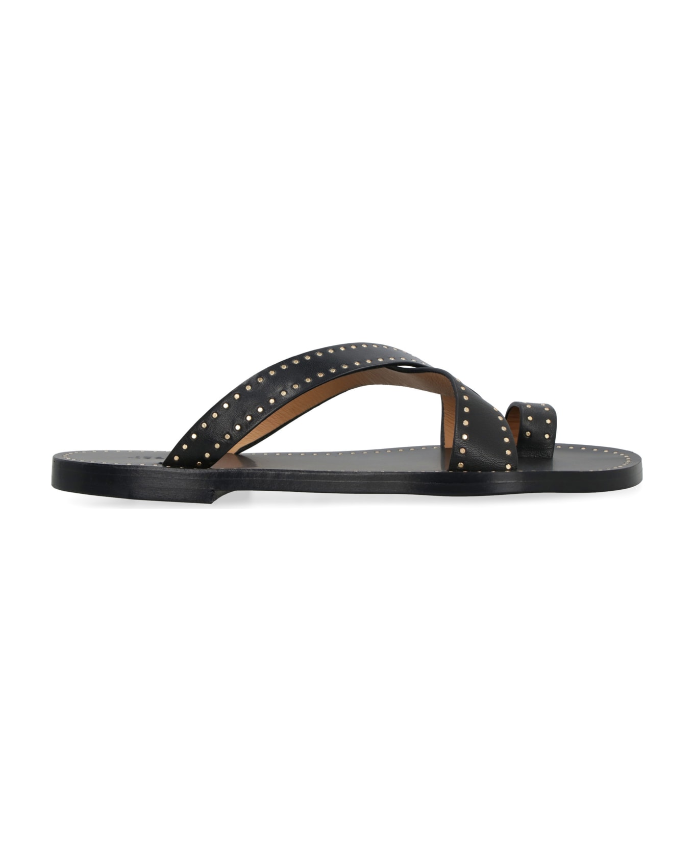 Isabel Marant Jinsay Leather Flat Sandals - black