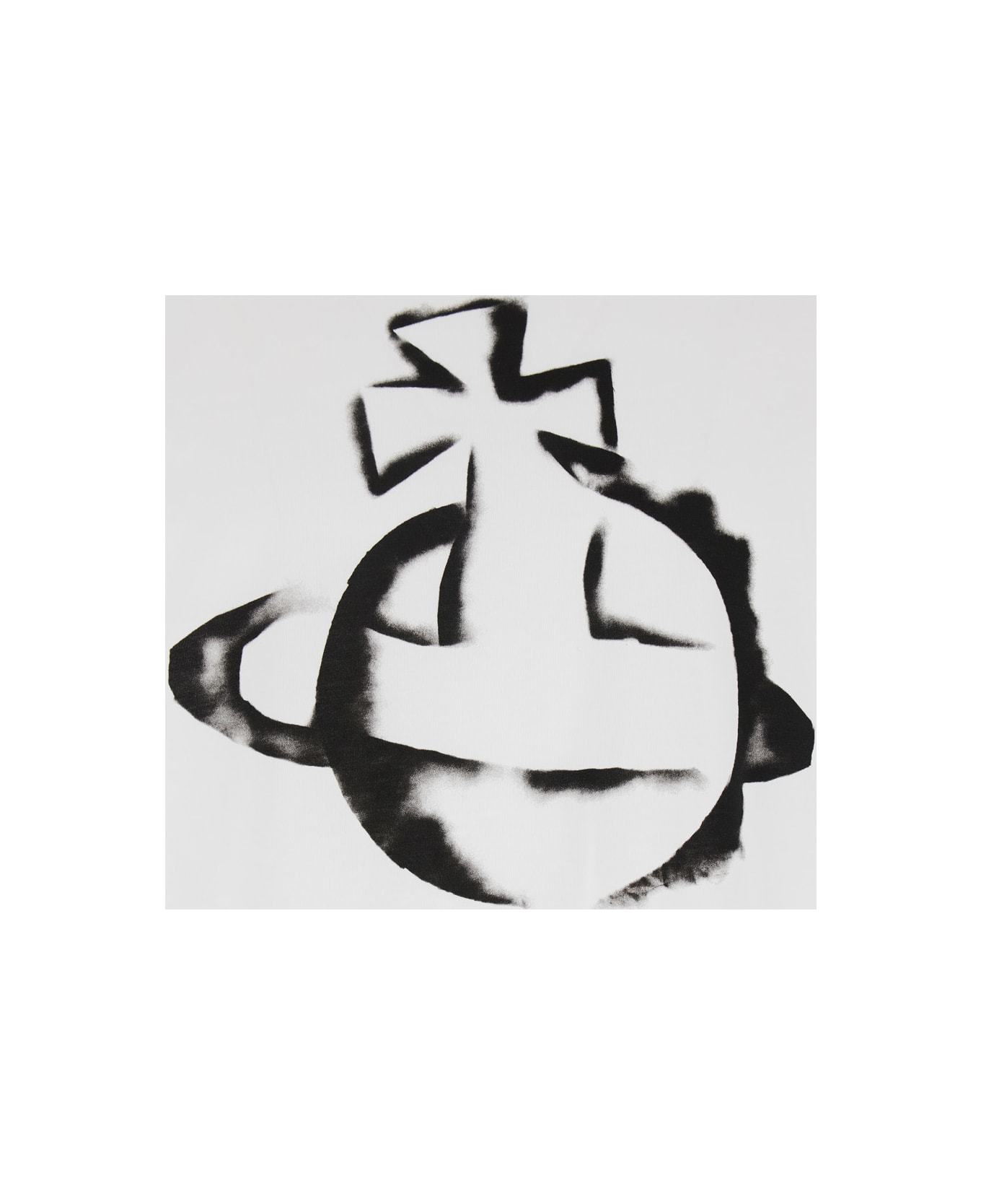 Vivienne Westwood White Crewneck T-shirt With Maxi Orb Logo Print On The Front In Cotton Man - White