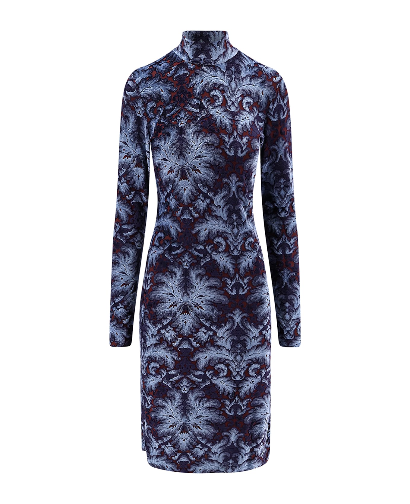 Etro Jacquard Velvet Short Dress - Clear Blue