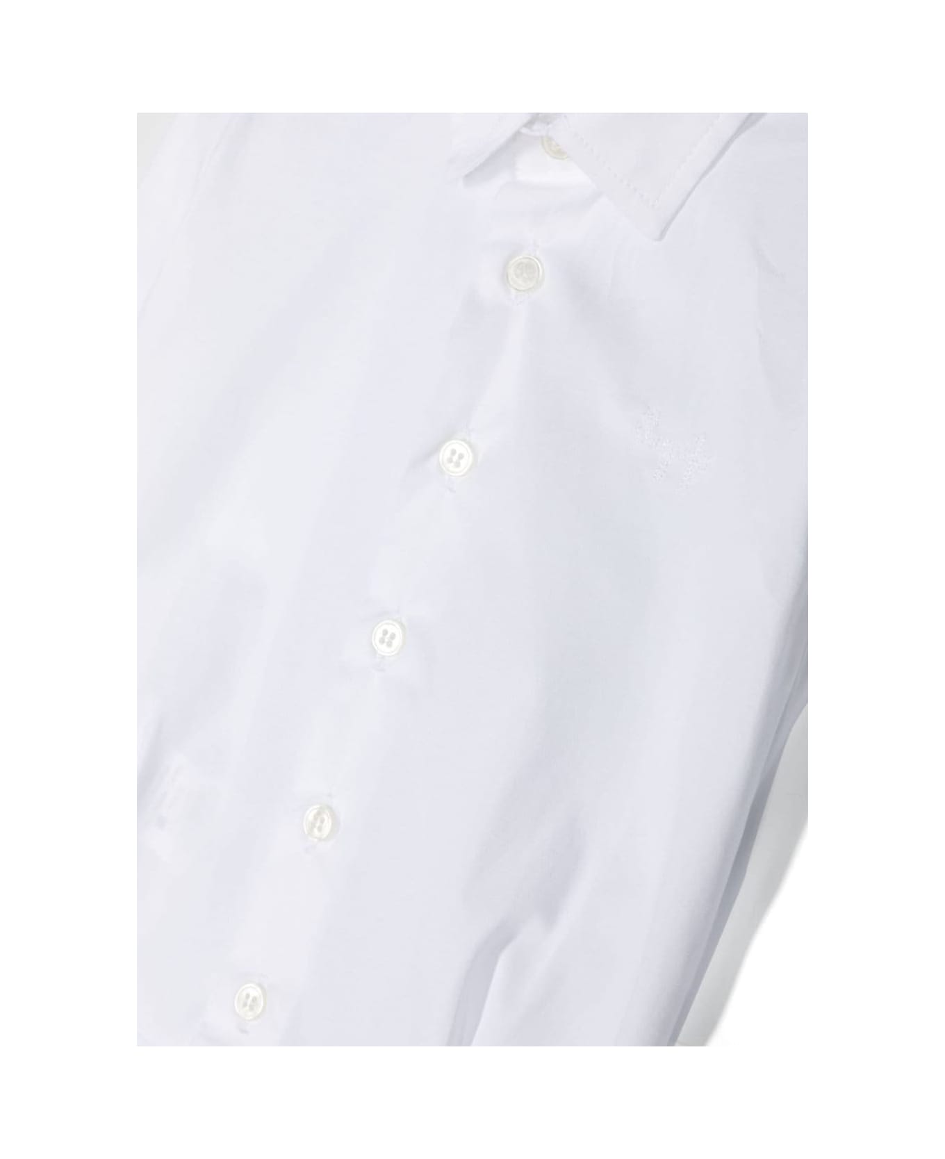 Il Gufo White Romper With Buttons In Stretch Cotton Baby - White シャツ