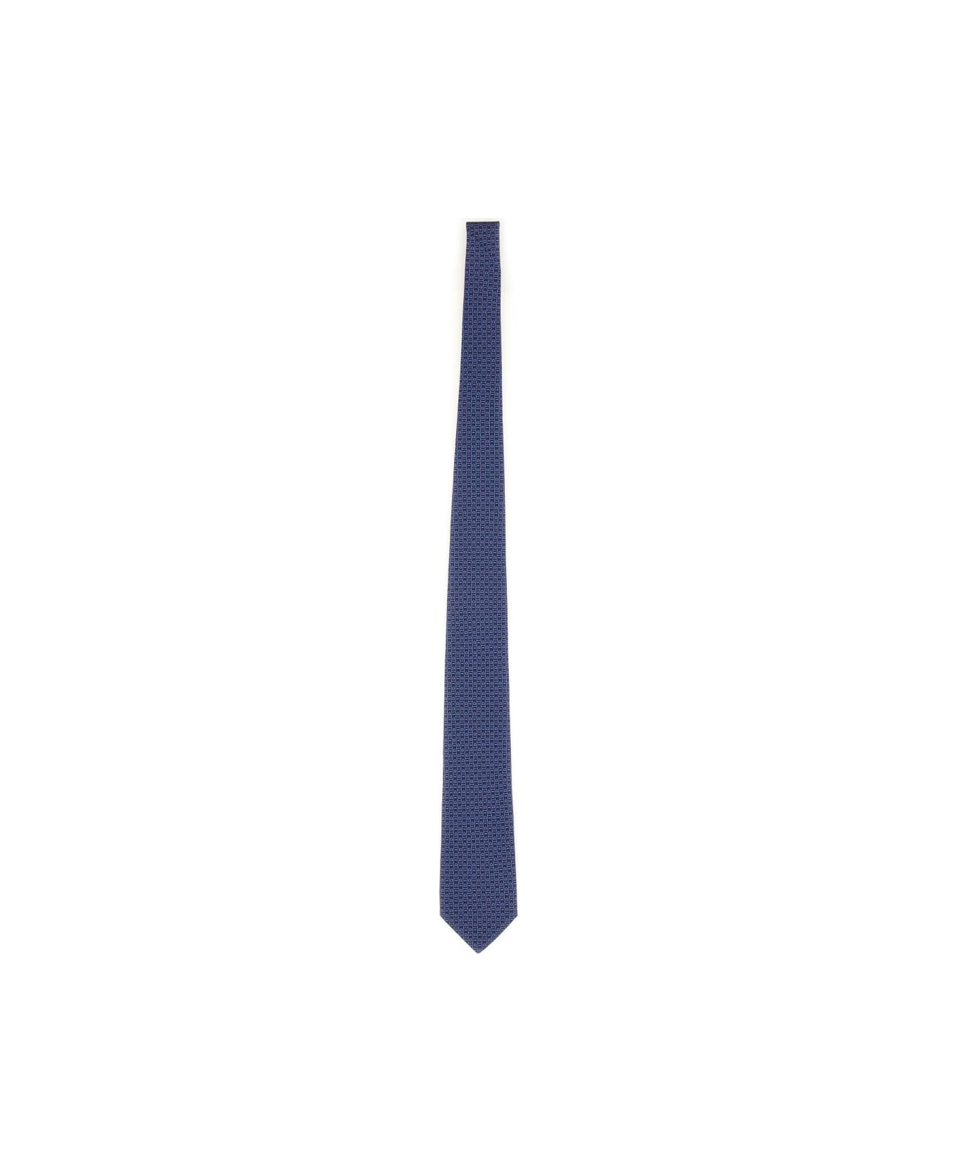 Ferragamo Cravatta Con Stampa Logo - BLUE