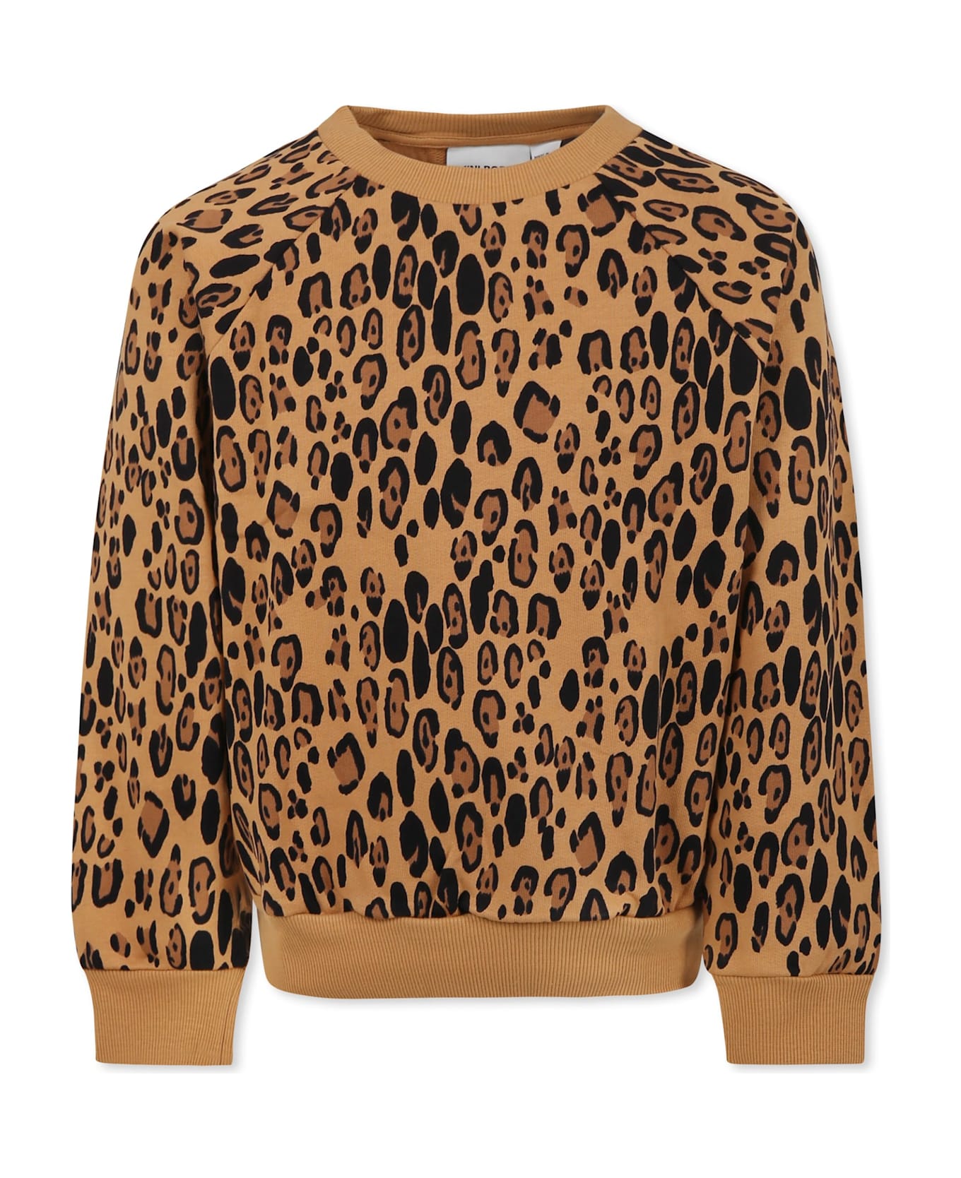 Mini Rodini Beige Sweatshirt For Kids With Spotted Print - Beige