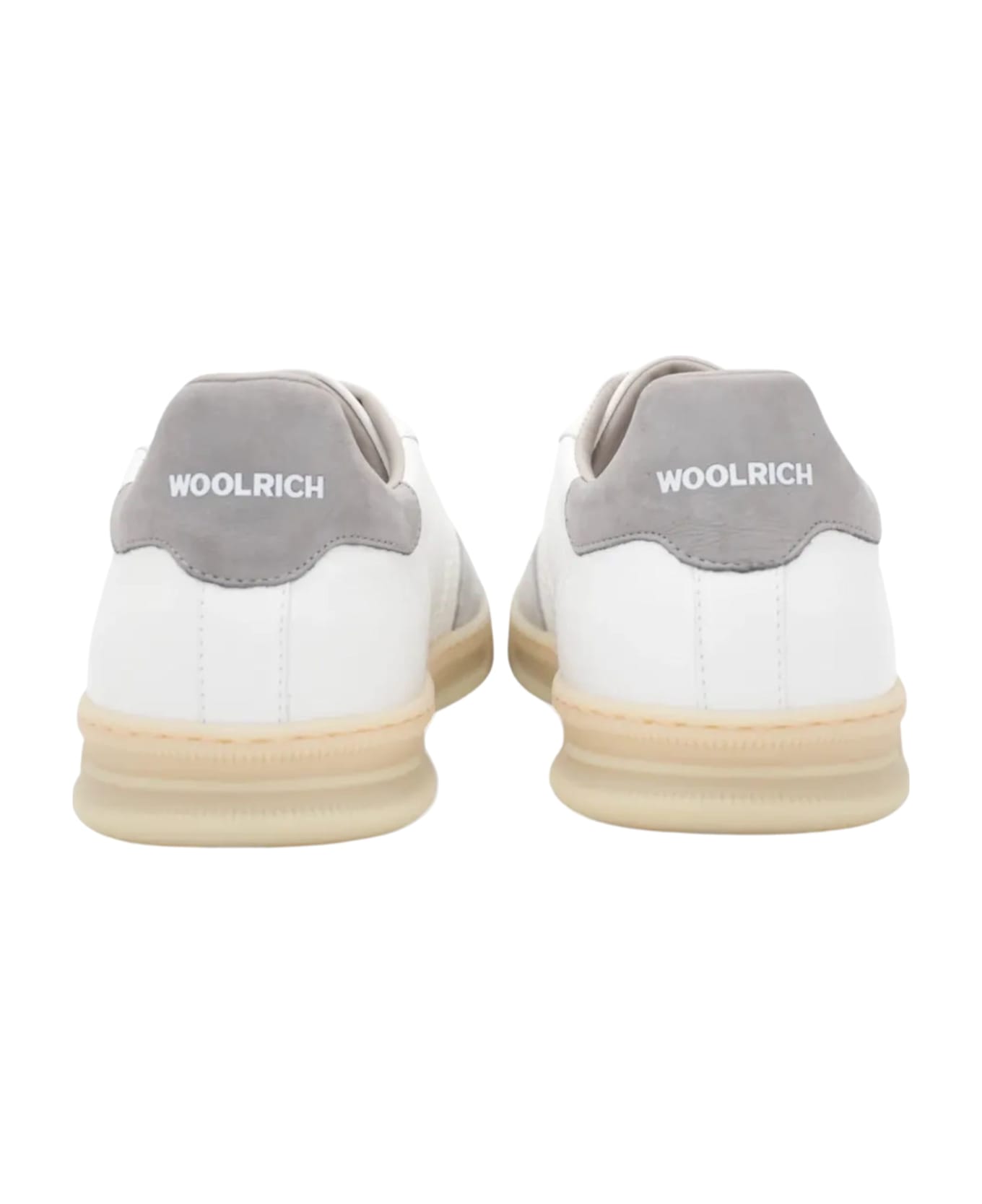 Woolrich Double U.t Sneaker In Nubuck And Silk - White