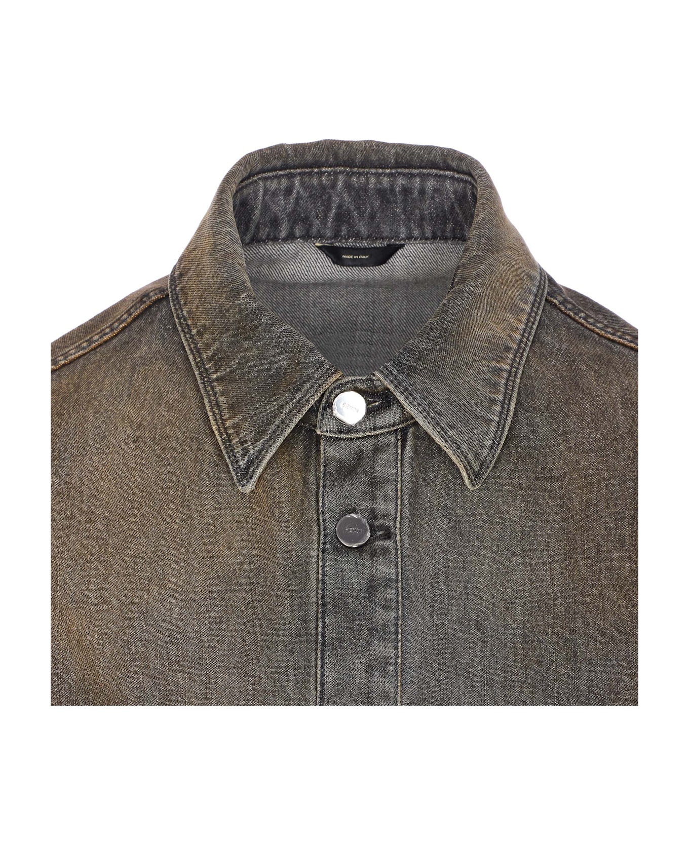 Fendi Overdyed Denim Shirt - Grey