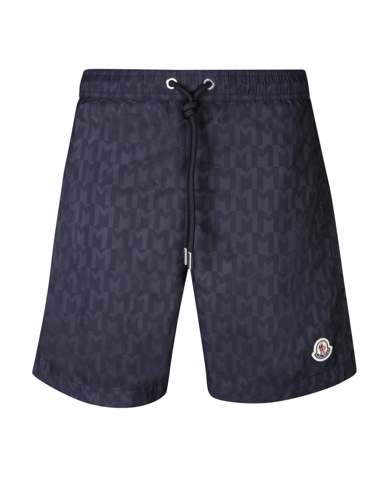 Moncler Logo Patch Drawstring Shorts - Blue