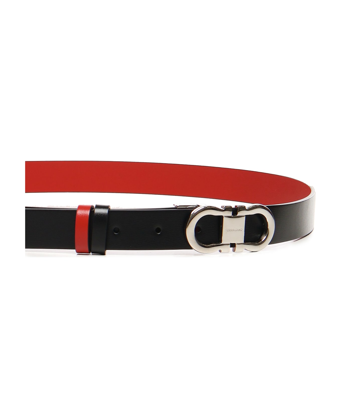 Ferragamo Gancini Adjustable And Reversible Belt - Black