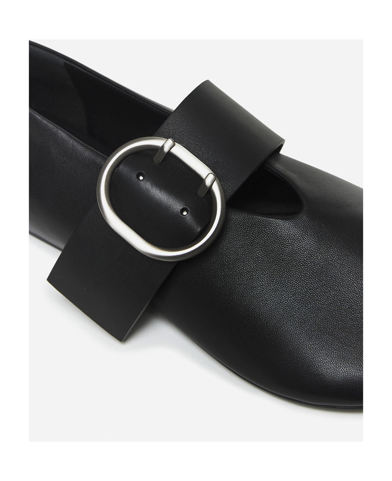 Jil Sander Black Nappa Leather Ballet Flats - Black