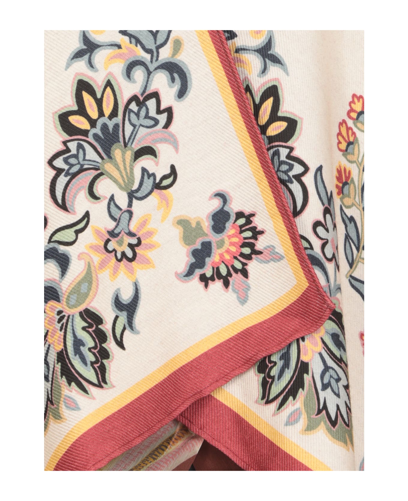 Etro Floral Paisley Cape - PRINT ON BEIGE BASE