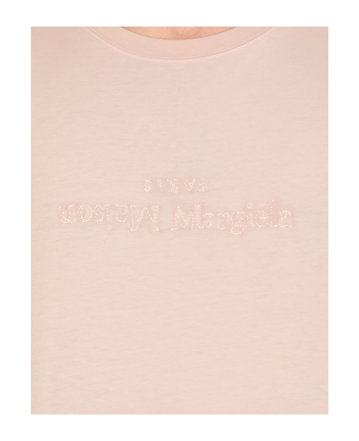 Maison Margiela Logo Embroidery T-shirt - Pink