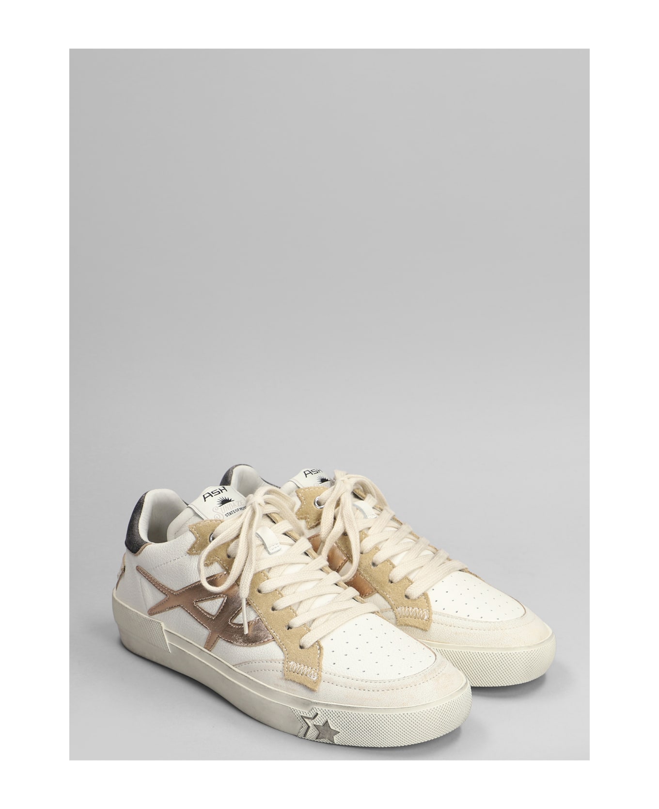 Ash Moonlight Sneakers In Beige Leather - beige