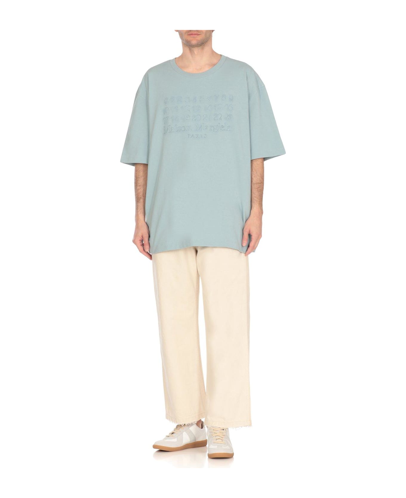 Maison Margiela Numbers-motif Crewneck T-shirt - Blu シャツ