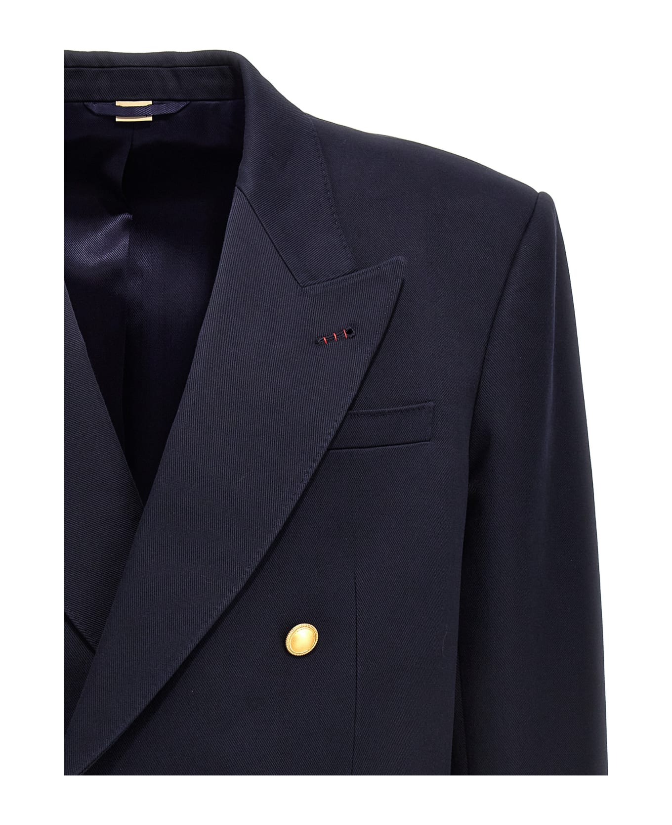 Gucci Gabardine Double Breast Blazer Jacket - Blue