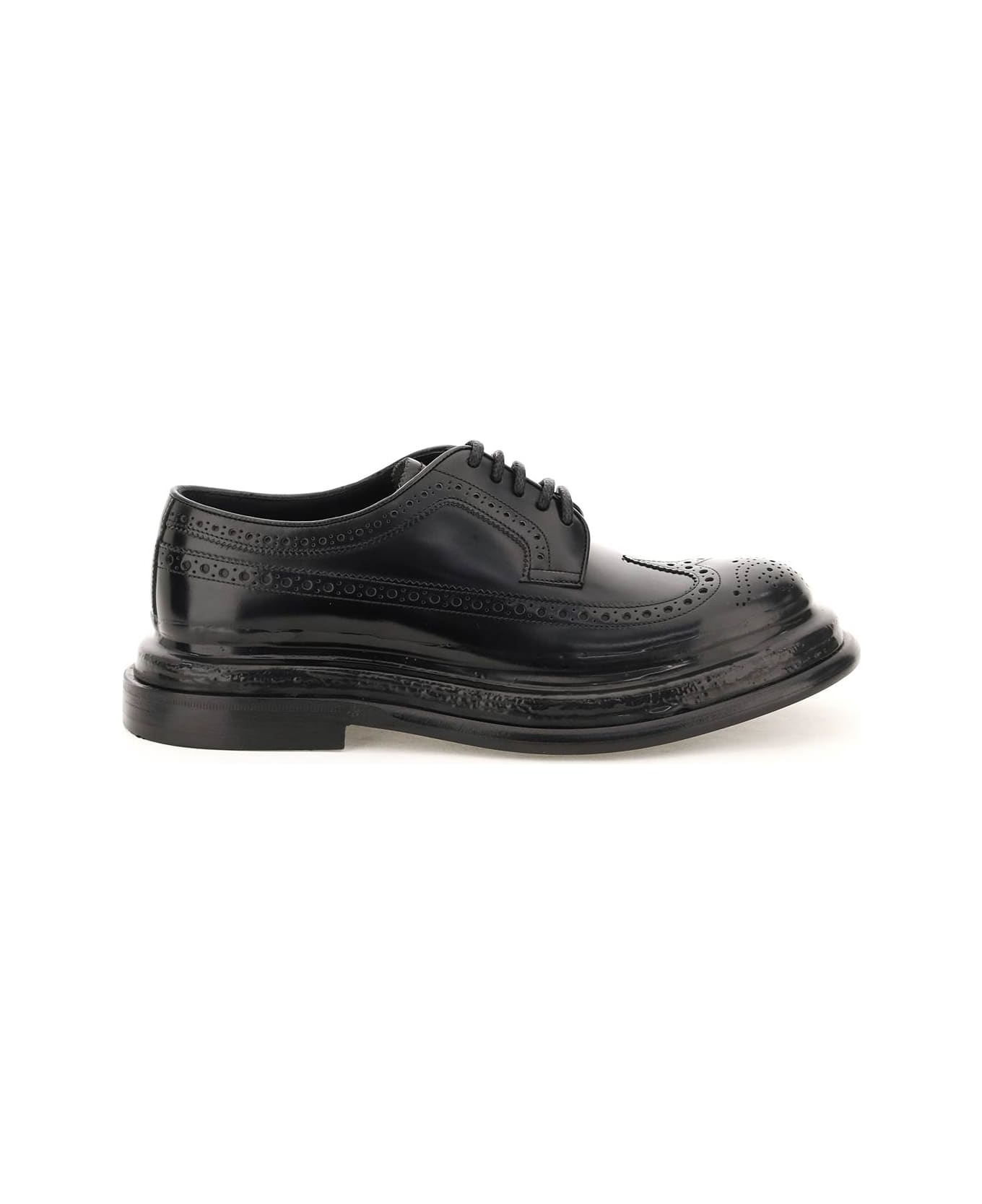 Dolce & Gabbana Brushed Leather Derby Shoes - Nero