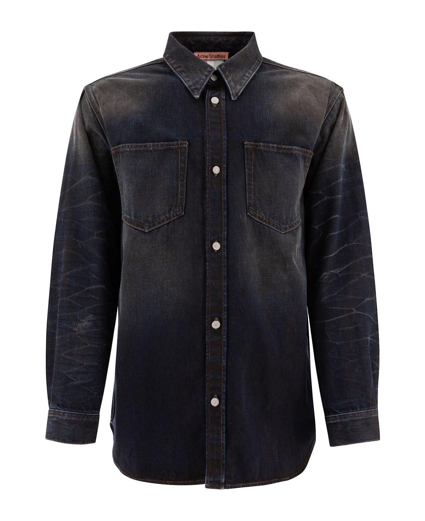 Acne Studios Collared Long-sleeve Denim Shirt - Blue