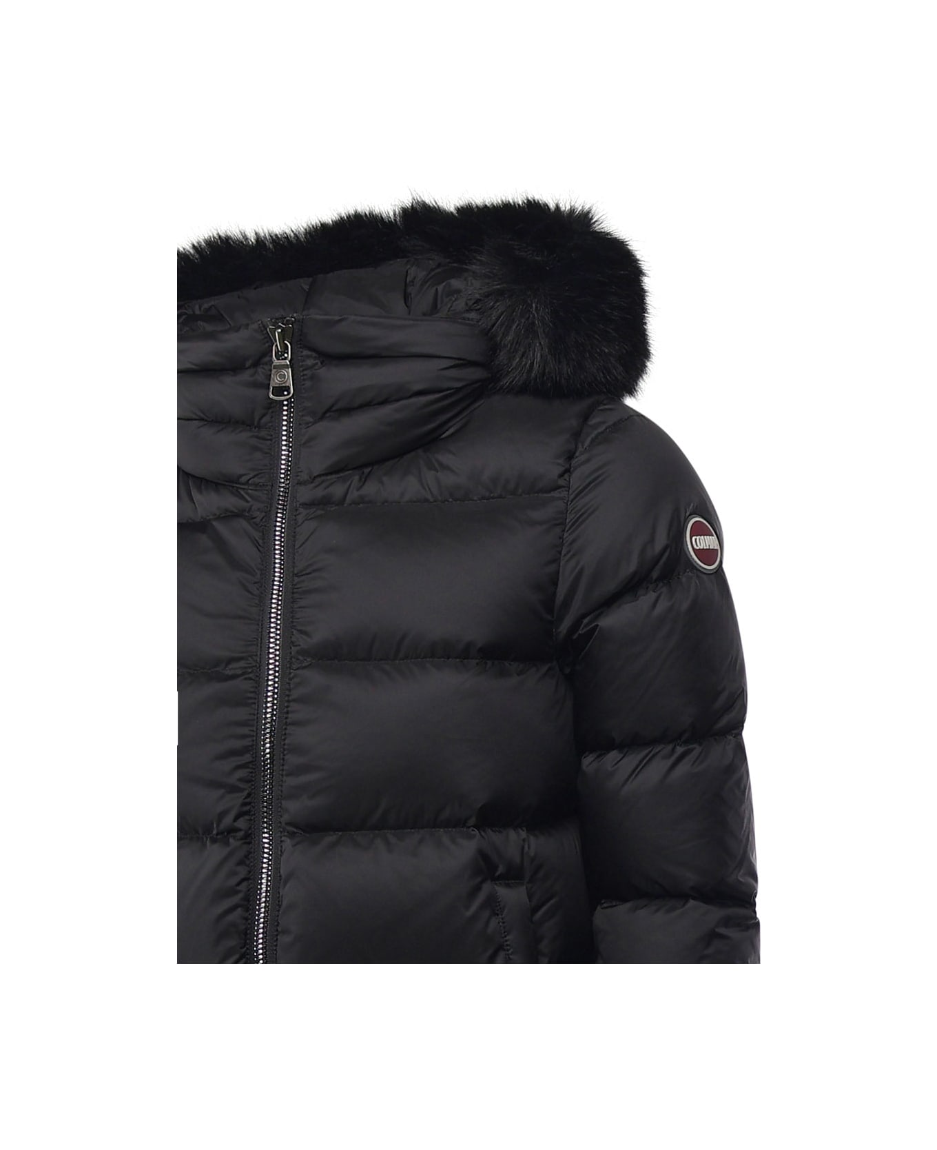 Colmar Down Jacket Detachable Faux Fur Hood - Black