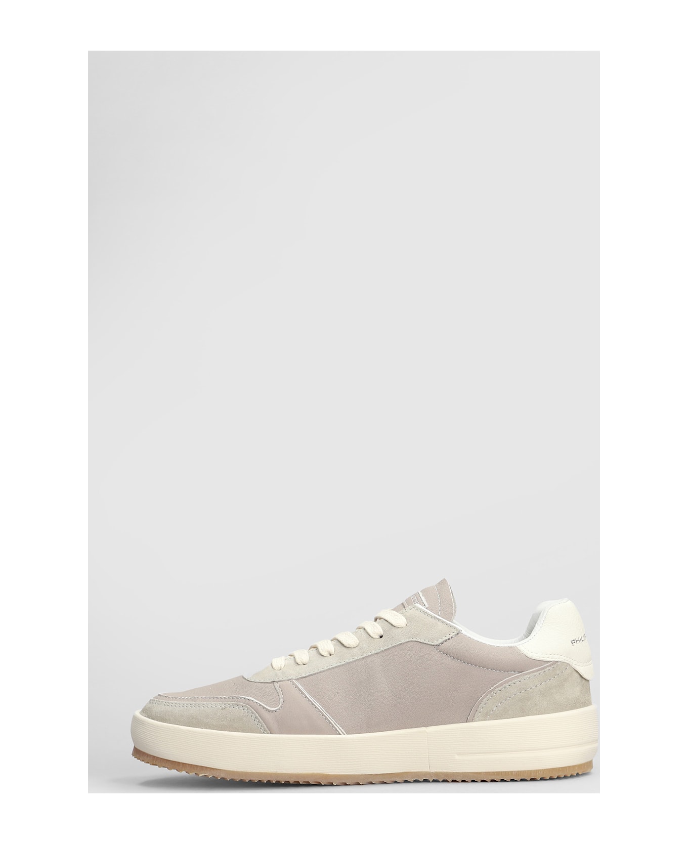 Philippe Model Nice Low Sneakers In Grey Suede And Leather - grey