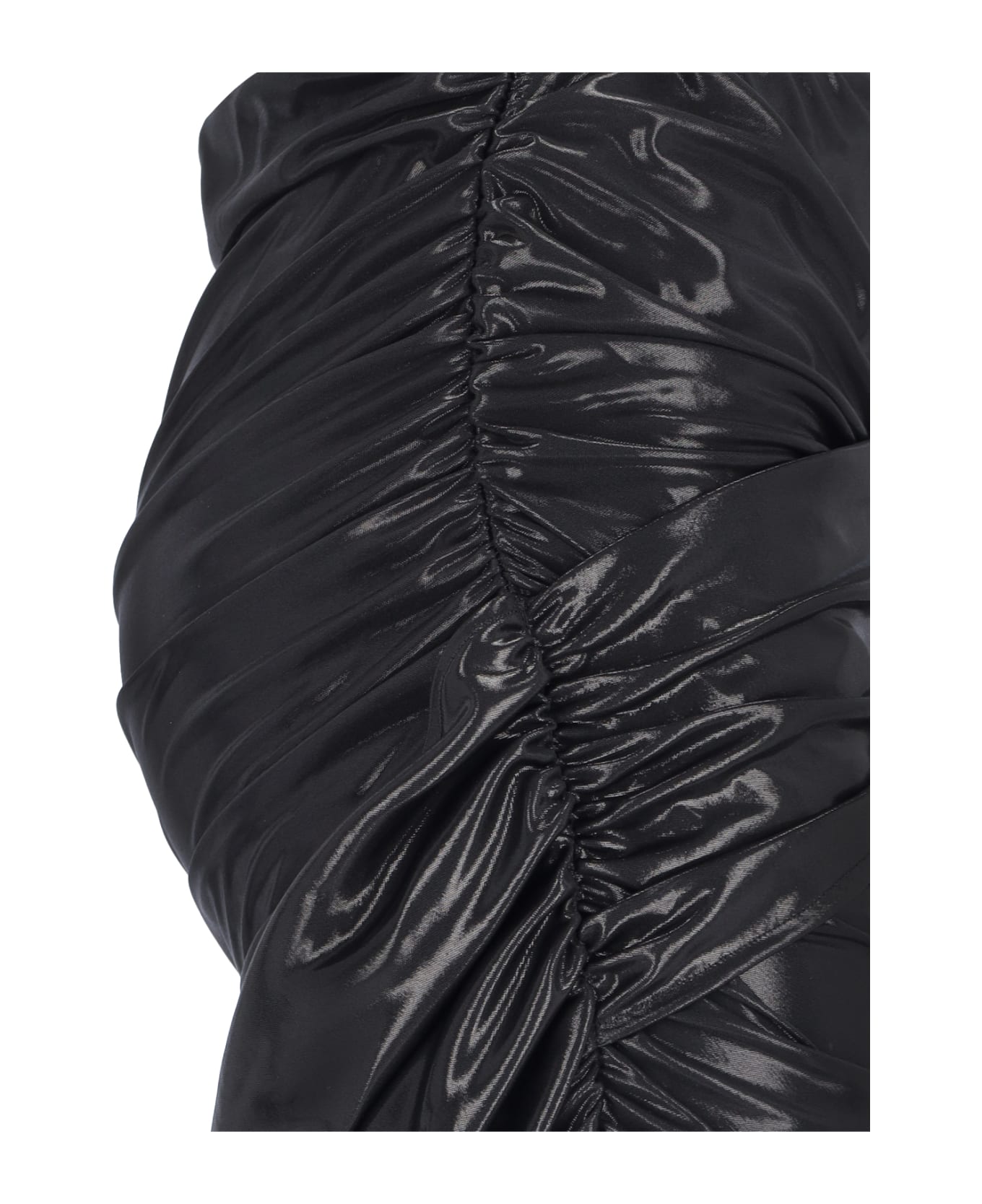 Marine Serre Asymmetrical Midi Skirt - Black  