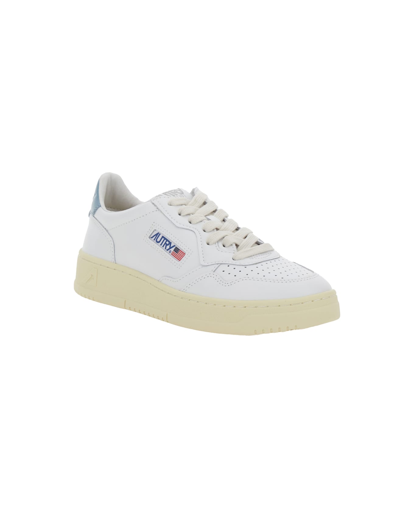 Autry 'medalist Low' White Sneakers With Logo Detail And Heel Tab In Leather Woman - White