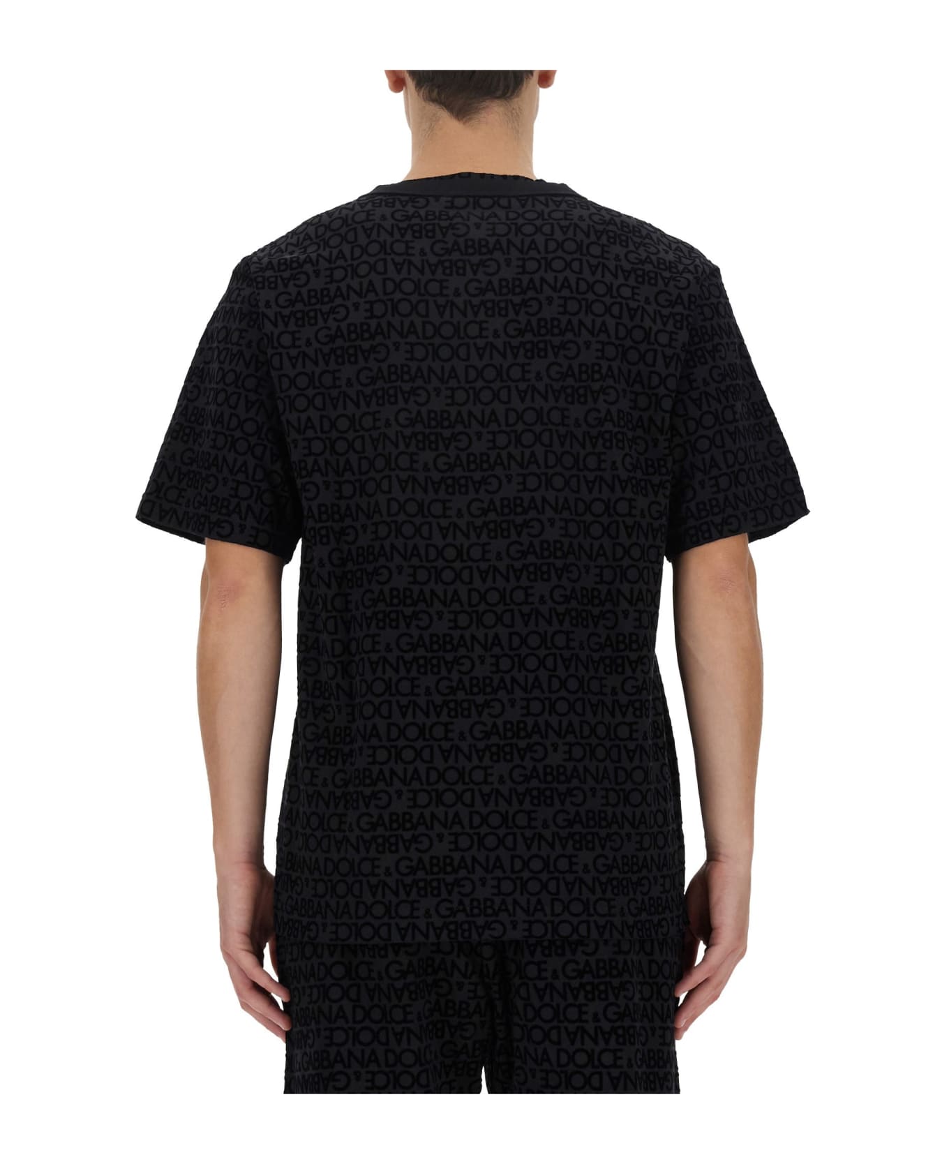 Dolce & Gabbana All-over Logo T-shirt - Black