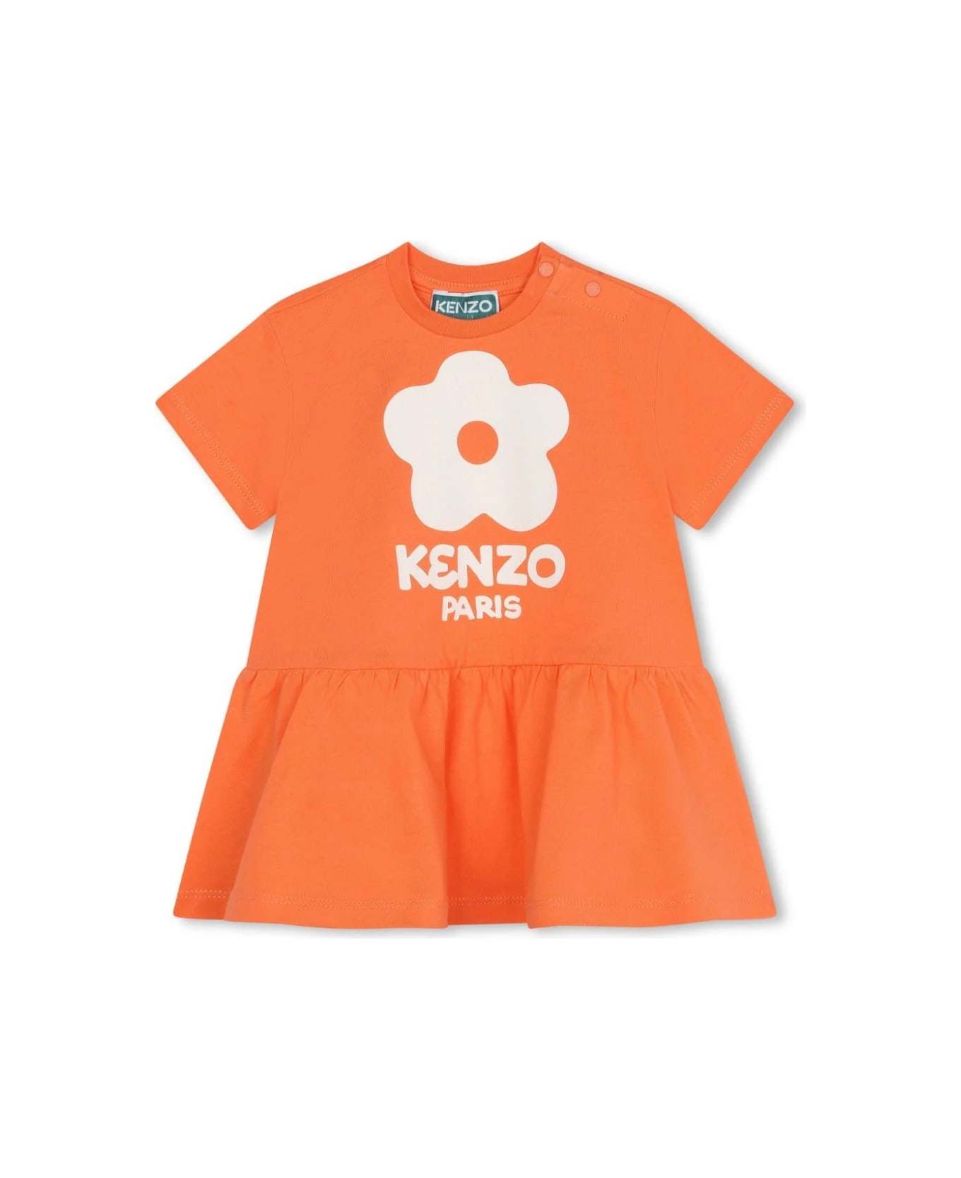 Kenzo Kids Abito Con Logo - Orange