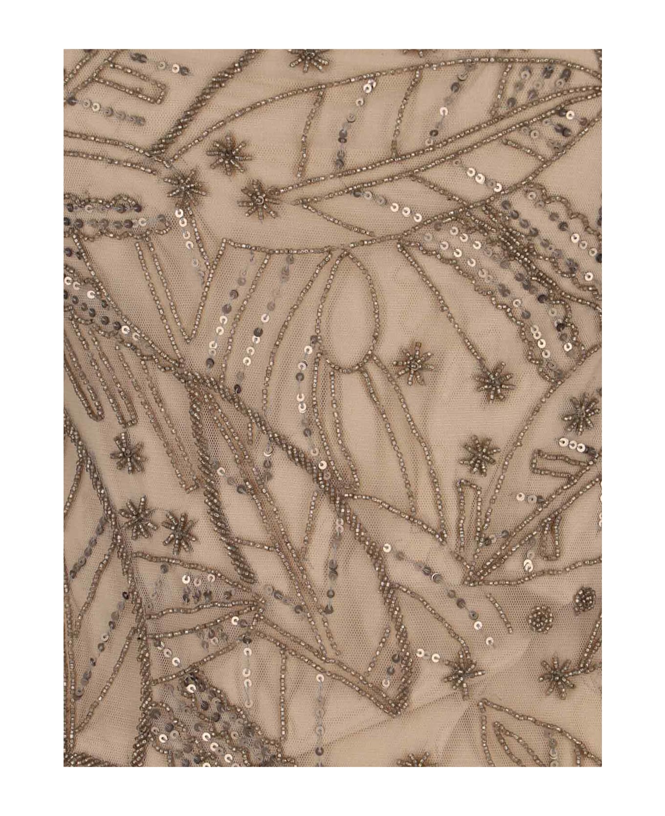 Ralph Lauren Mesh Dress With Beads - Brown