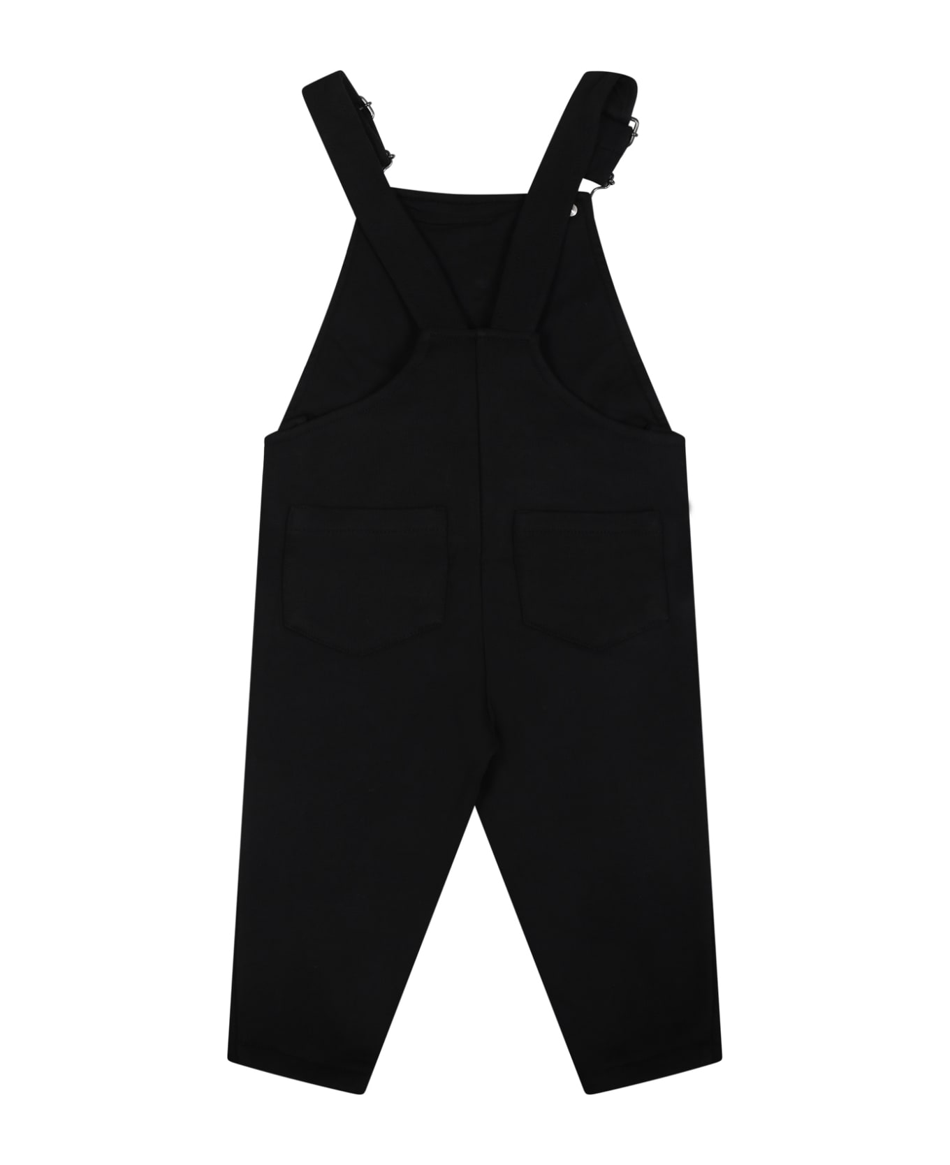 Stella McCartney Kids Black Dungarees For Baby Boy With Print - Black