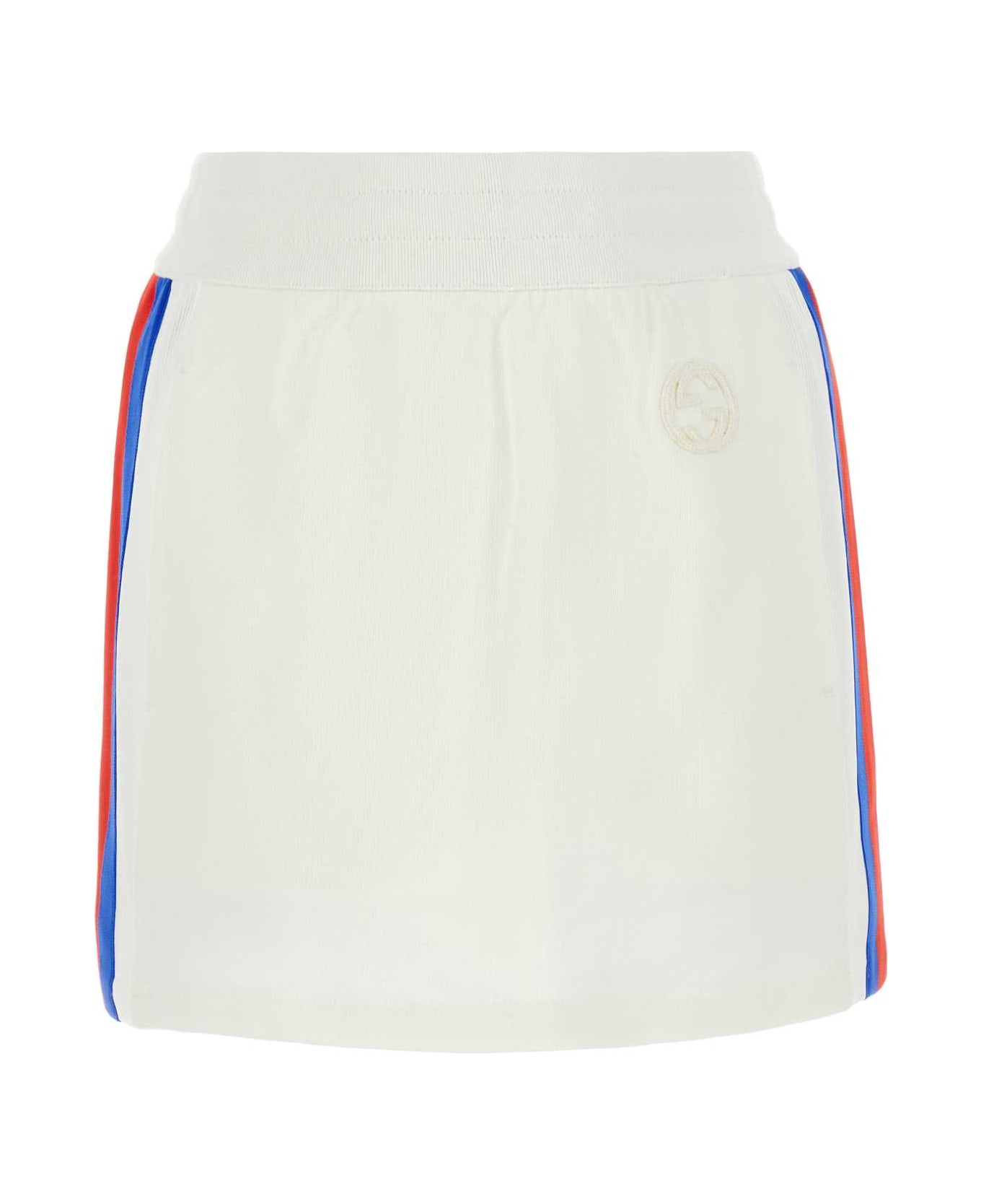 Gucci White Jersey Mini Skirt - SUNLIGHTMIX スカート