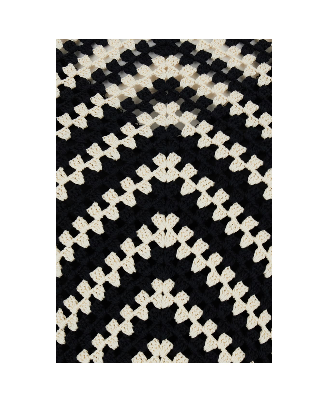 Zimmermann Midi Black And White Dress With Chevron Motif In Crochet Woman - White/black