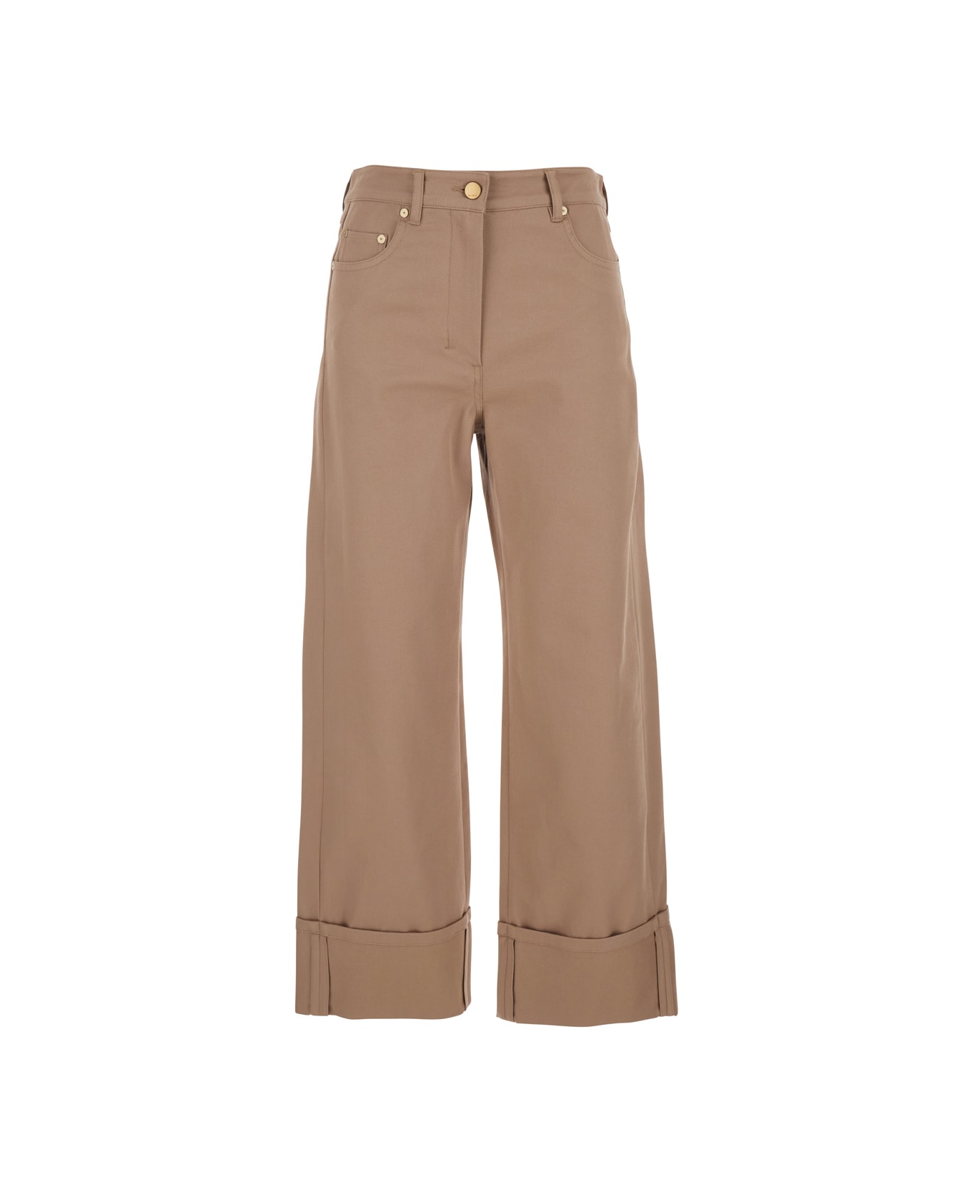 
S Max Mara 
cervia
 Beige Five Pocket Pants With Turn-ups In Cotton Woman - Beige