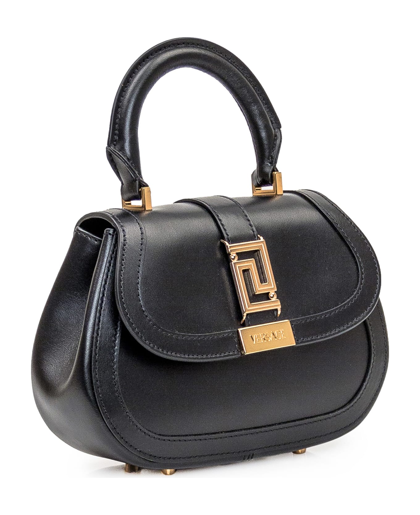Versace Greca Goddess Leather Mini Bag - Black