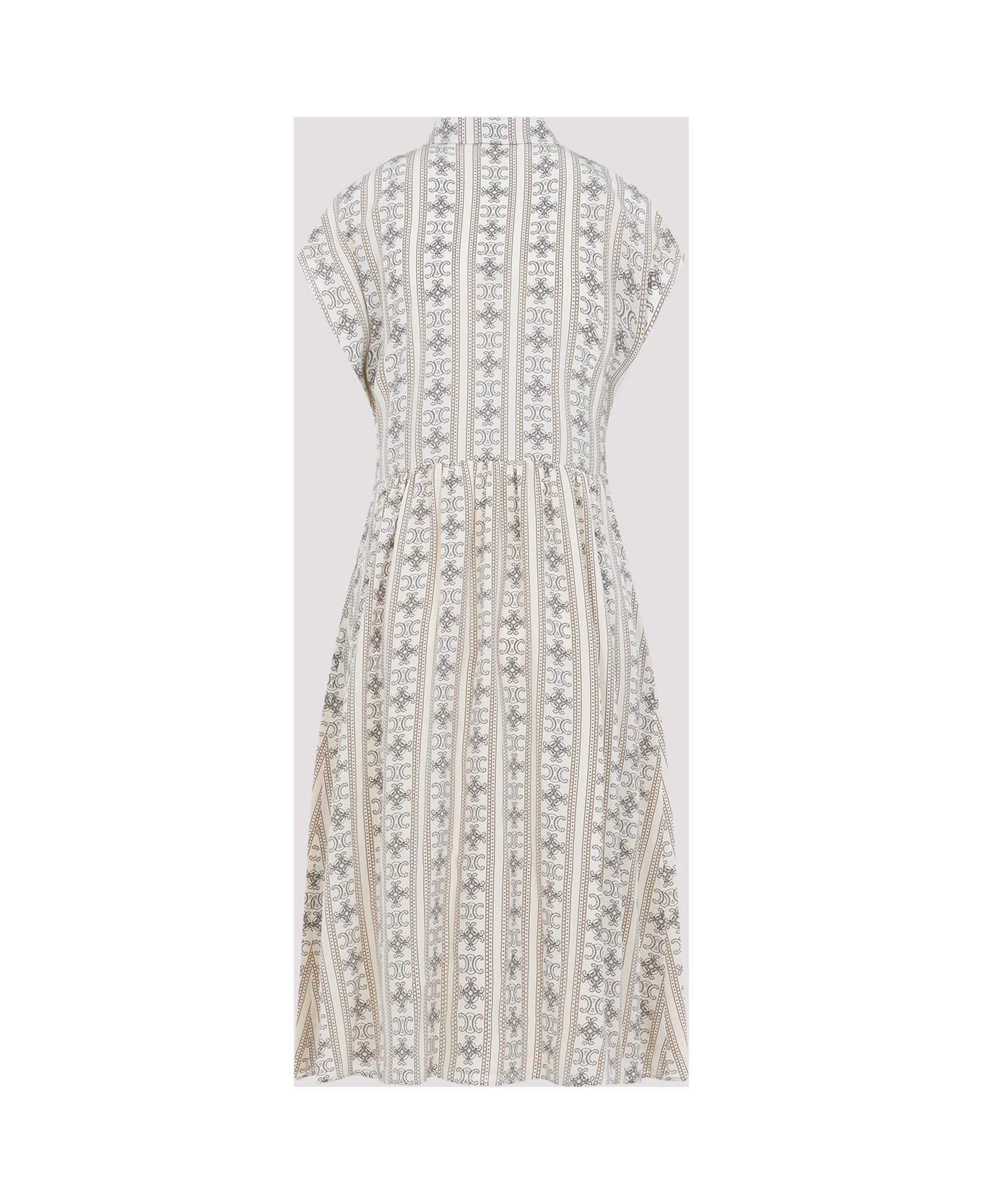 Celine Robe Pensionnaire Manches Cape - Tm Ivoire Toffee Marron Glace