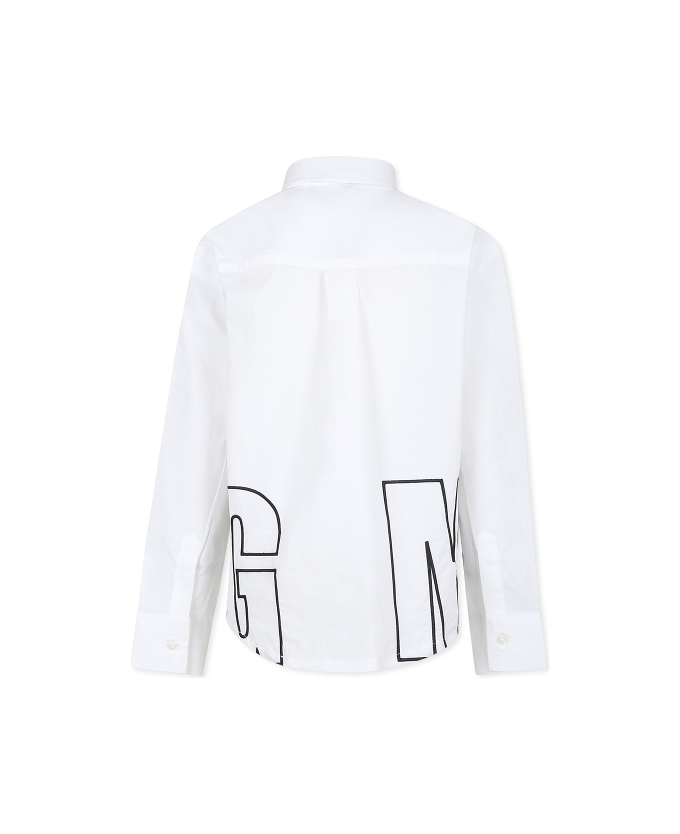 MSGM White Shirt For Girl With Logo - White