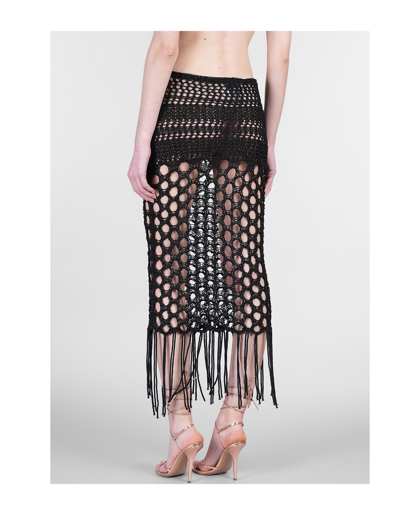 Laneus Skirt In Black Cotton - black