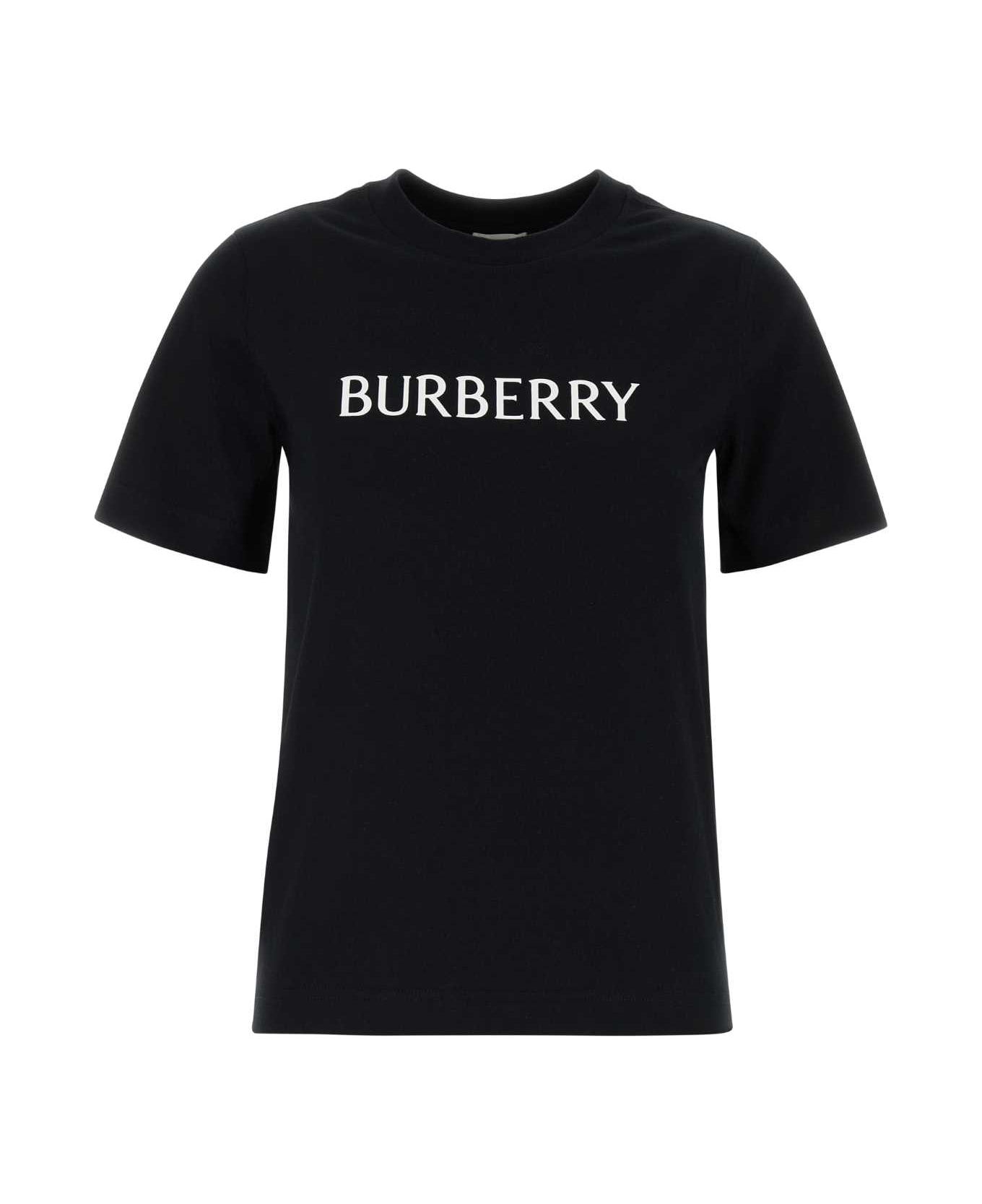 Burberry Black Cotton T-shirt - BLACK
