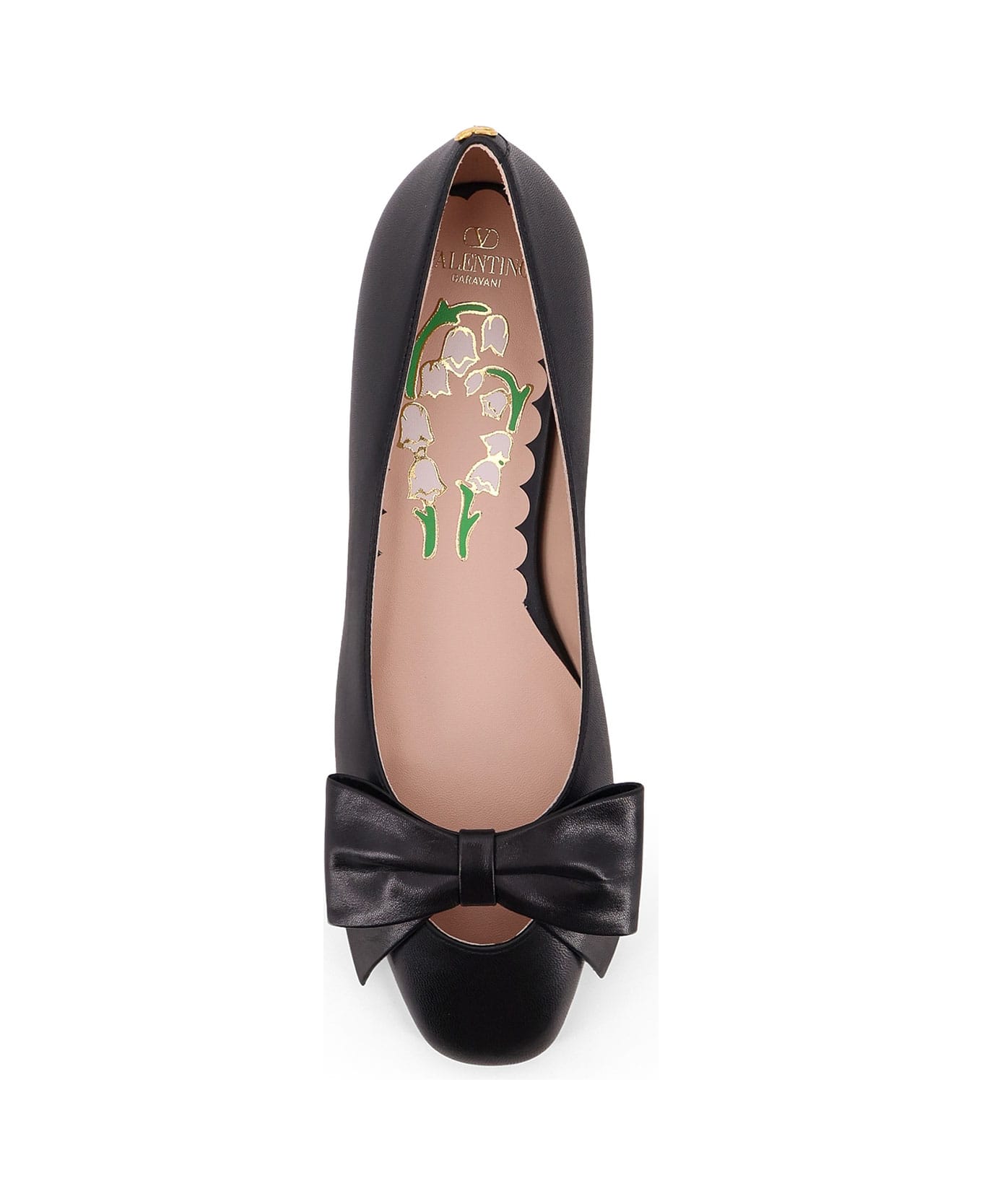 Valentino Garavani Bowow Leather Ballerinas - Black