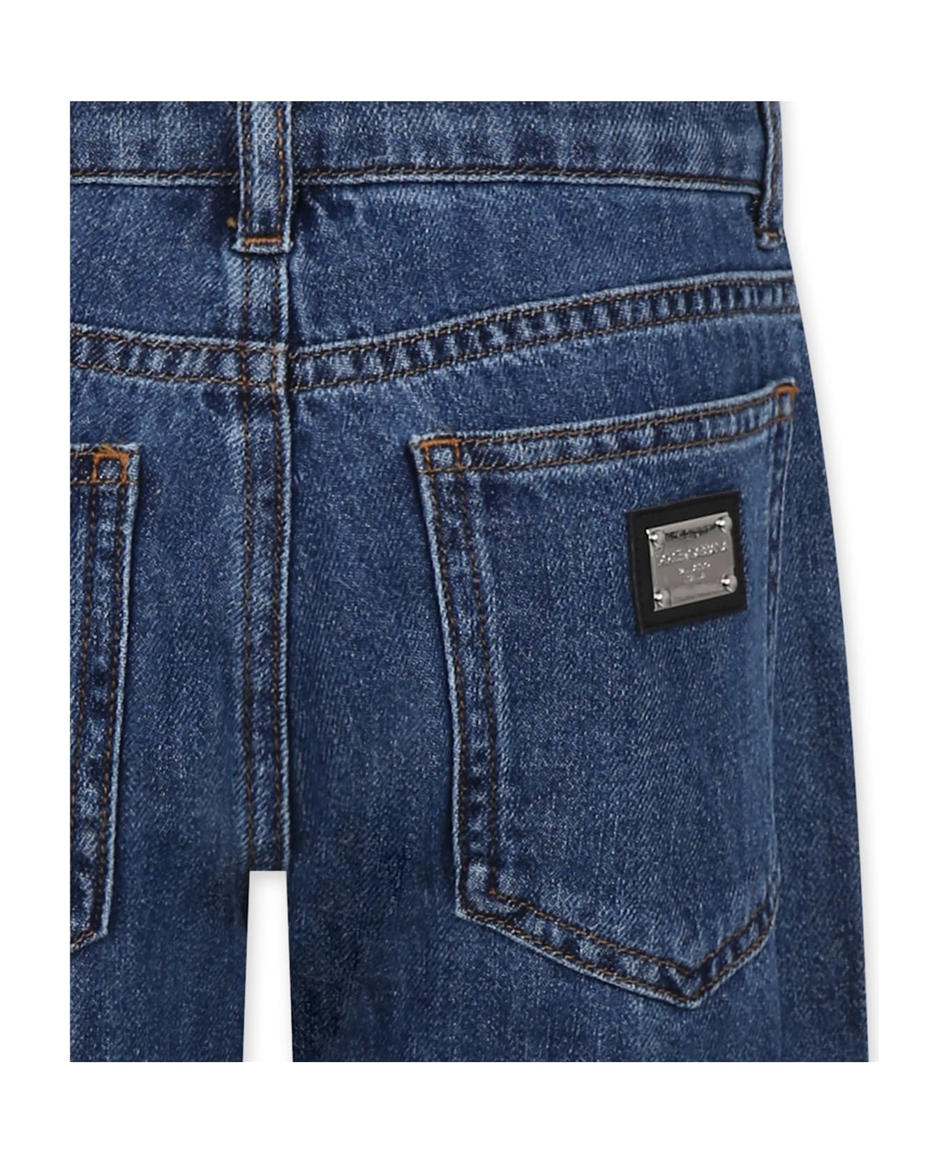 Dolce 
Gabbana Denim Jeans For Kids With Logo - Denim