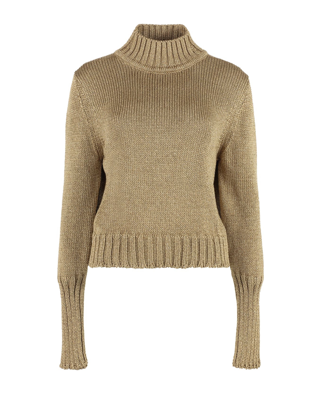 Hugo Boss Lurex Knit Sweater - Gold