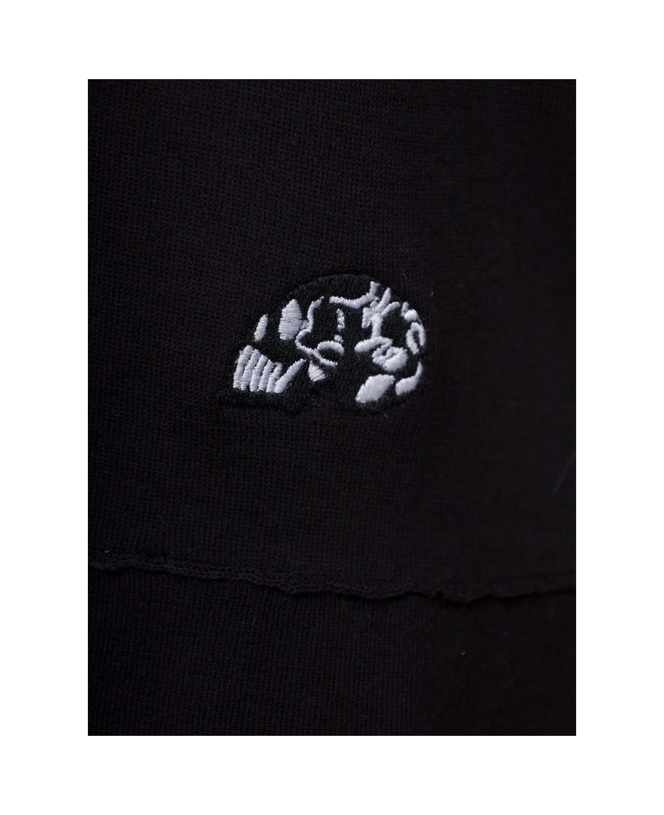 Gabriele Pasini Black Knit T-shirt With Logo Embroidery Woman - Blu