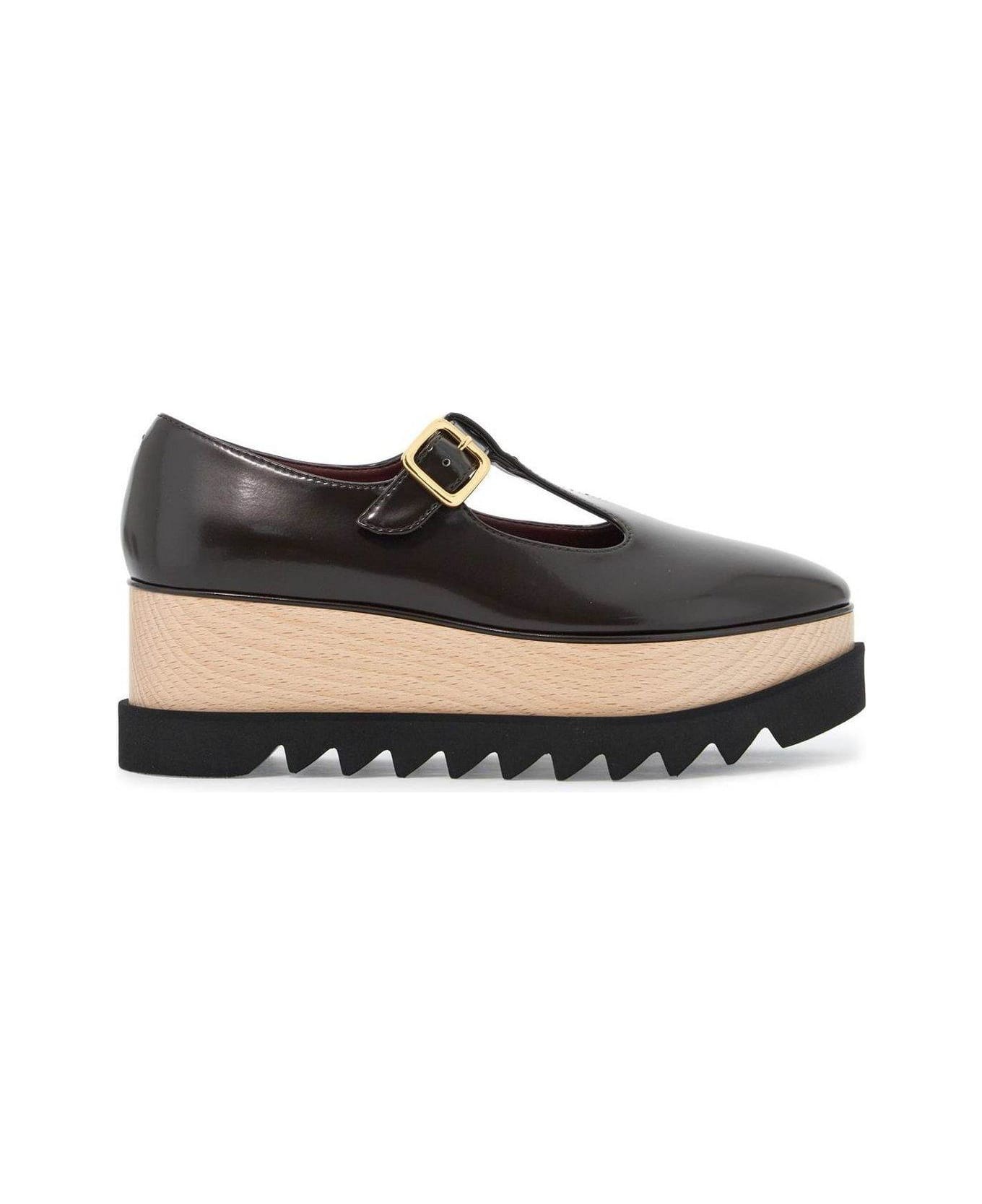 StellaMccartney★ Elyse T-Bar Platform Mary Janes Women Coffee brown Elyse T-Bar Platform Mary Janes | Stella