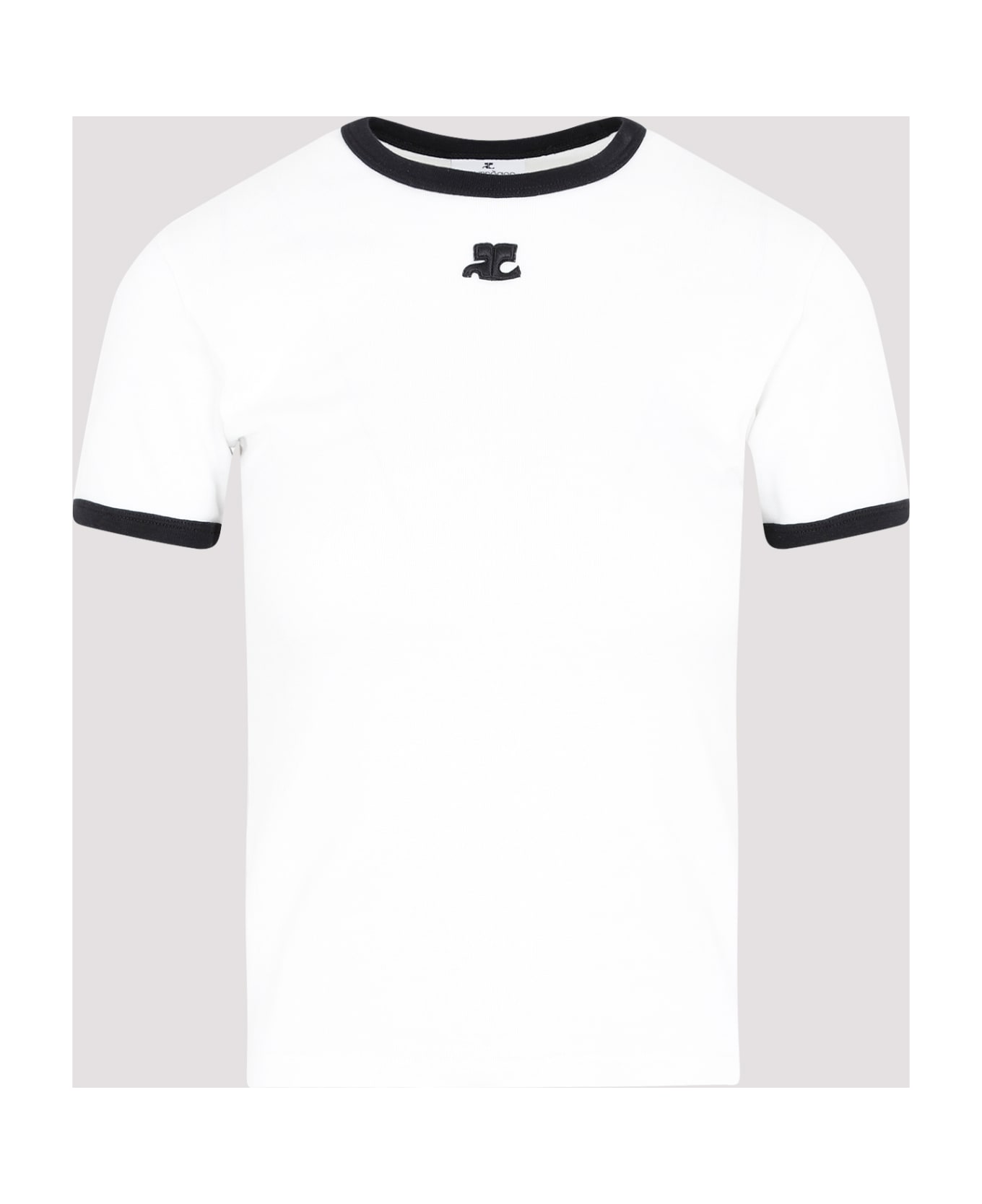 Courrèges Bumpy Contrast T-shirt Reedition - Heritage White Black