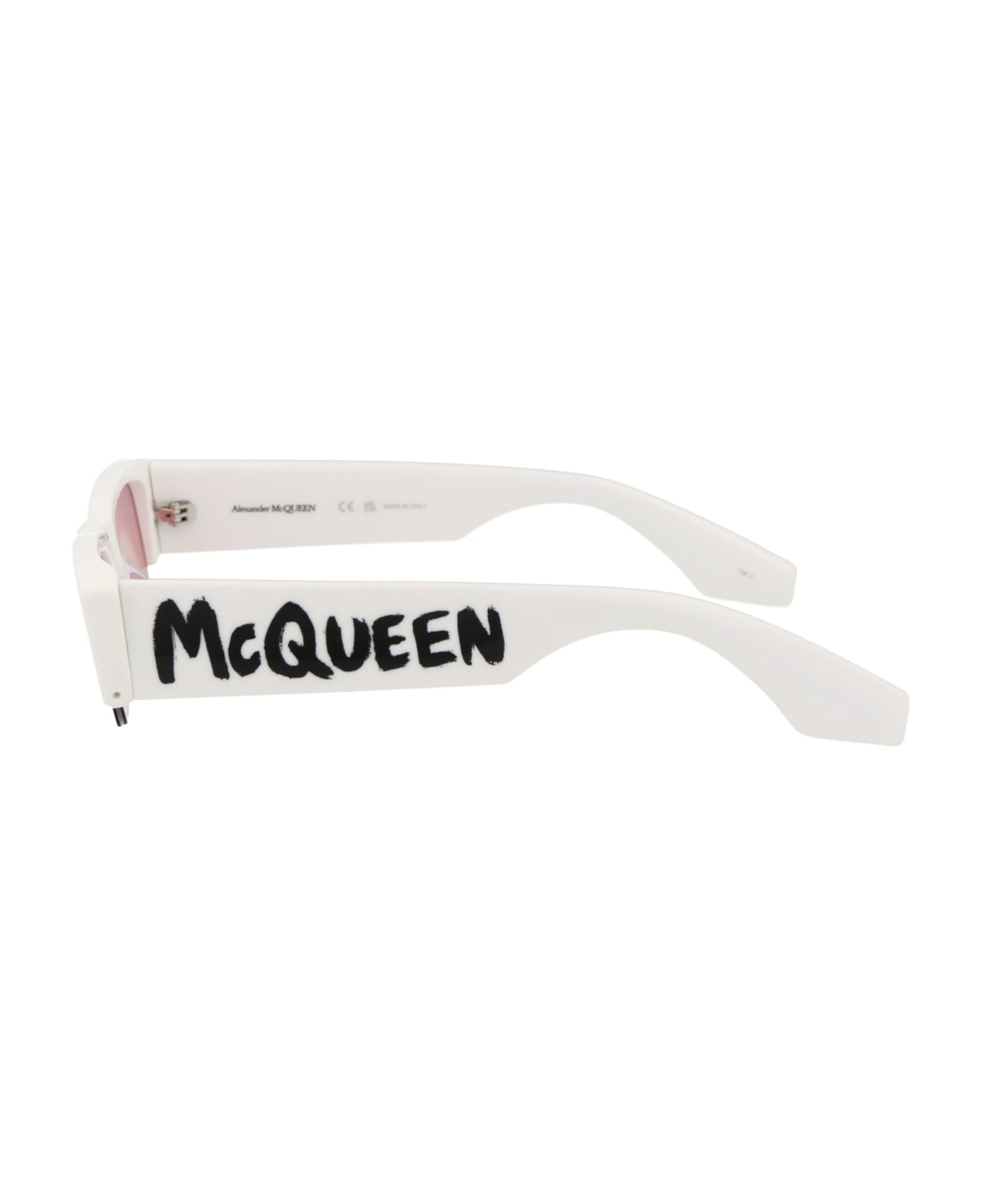 Alexander McQueen Eyewear Am0404s Sunglasses - 005 WHITE WHITE RED