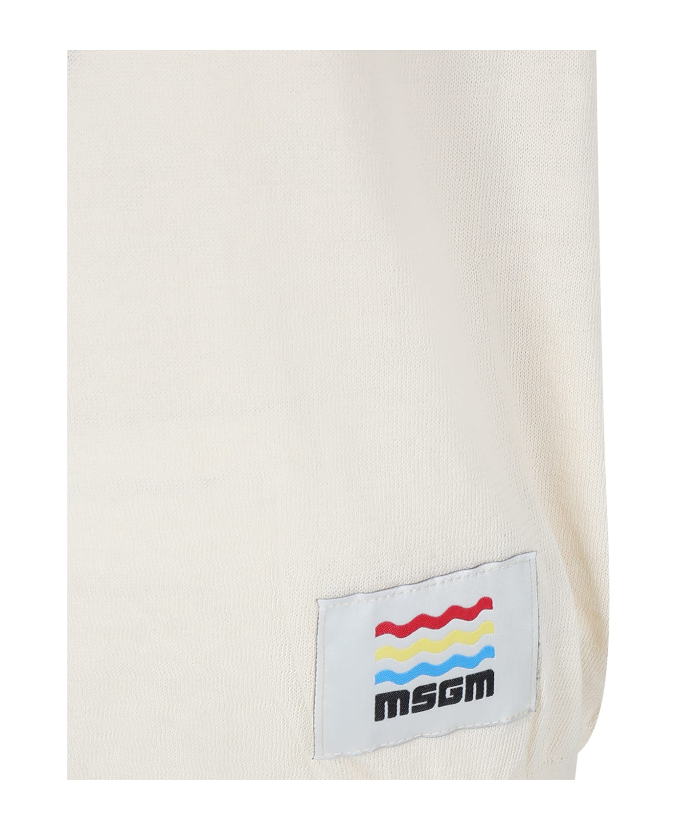 MSGM Ivory Polo Shirt For Boy With Logo - Ivory