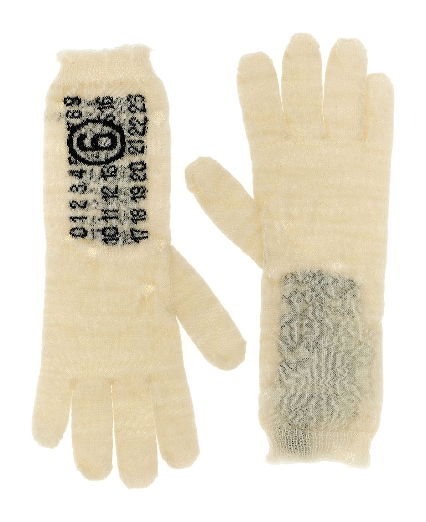 MM6 Maison Margiela 
numeric Signature Mm6
 Gloves - White/Black