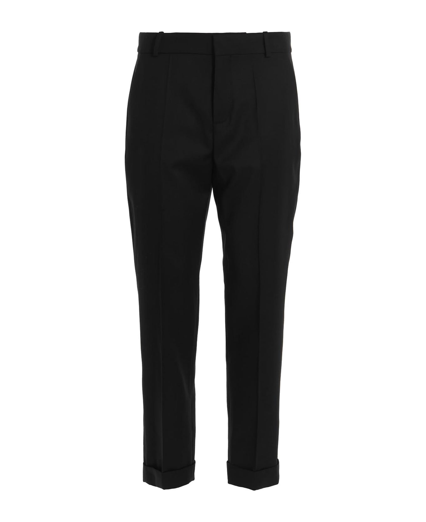 Balmain Pants In Black Wool - Black ボトムス