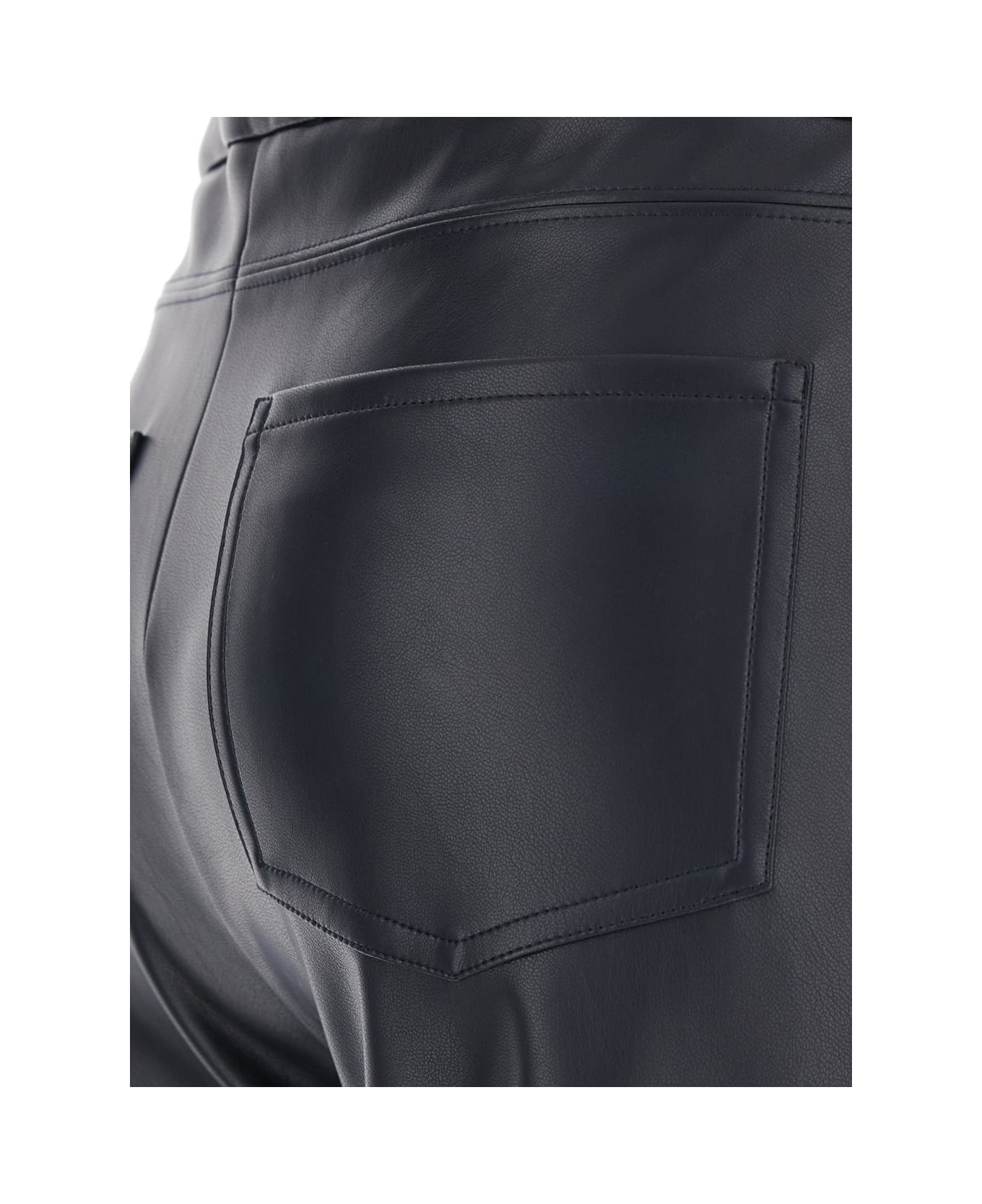 
S Max Mara 
sublime
 Dark Blue Pants With Flared Leg In Eco Leather Woman - Blu