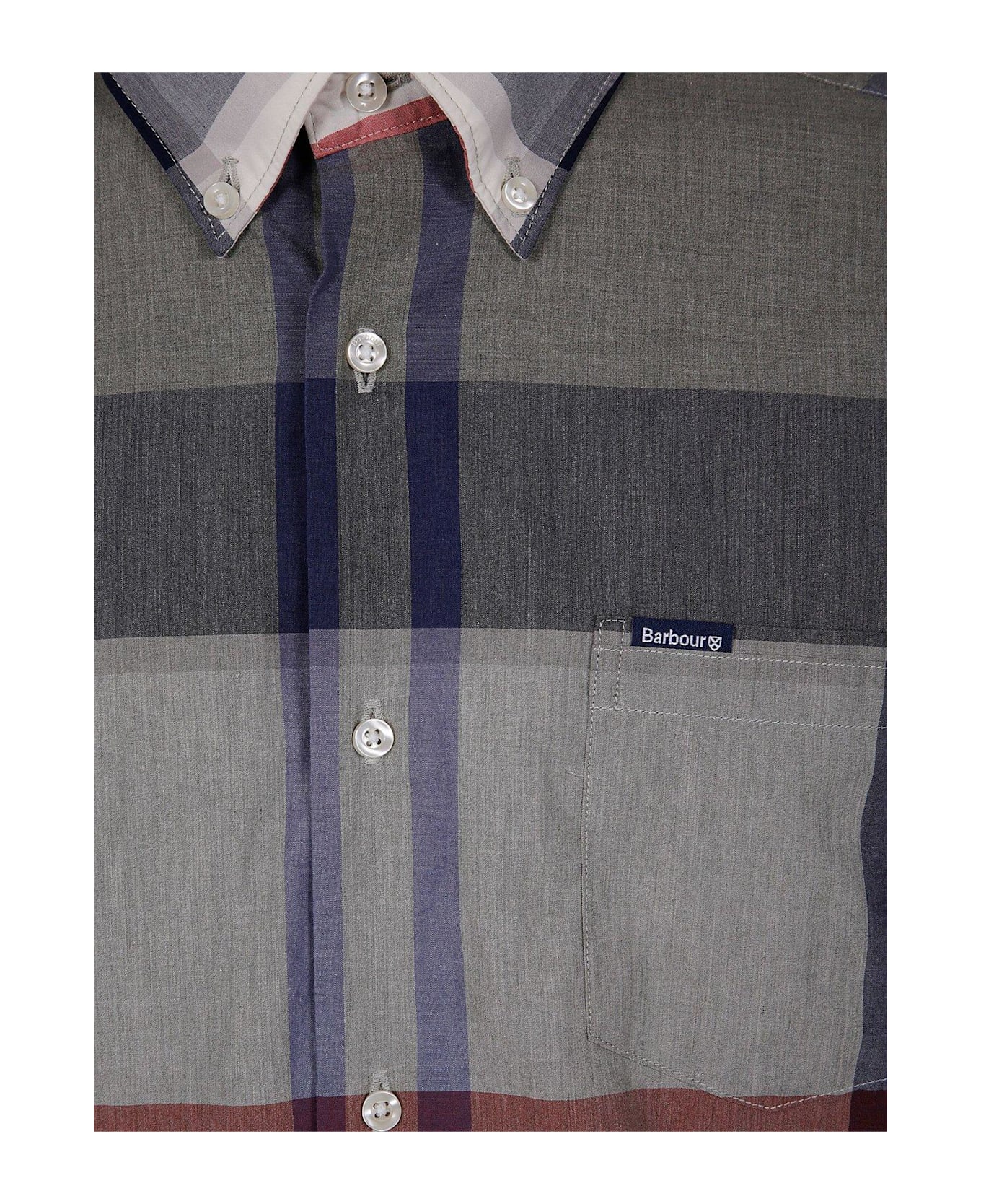 Barbour Harries Check Pattern Long Sleeved Shirt - Bleached Pine Tartan