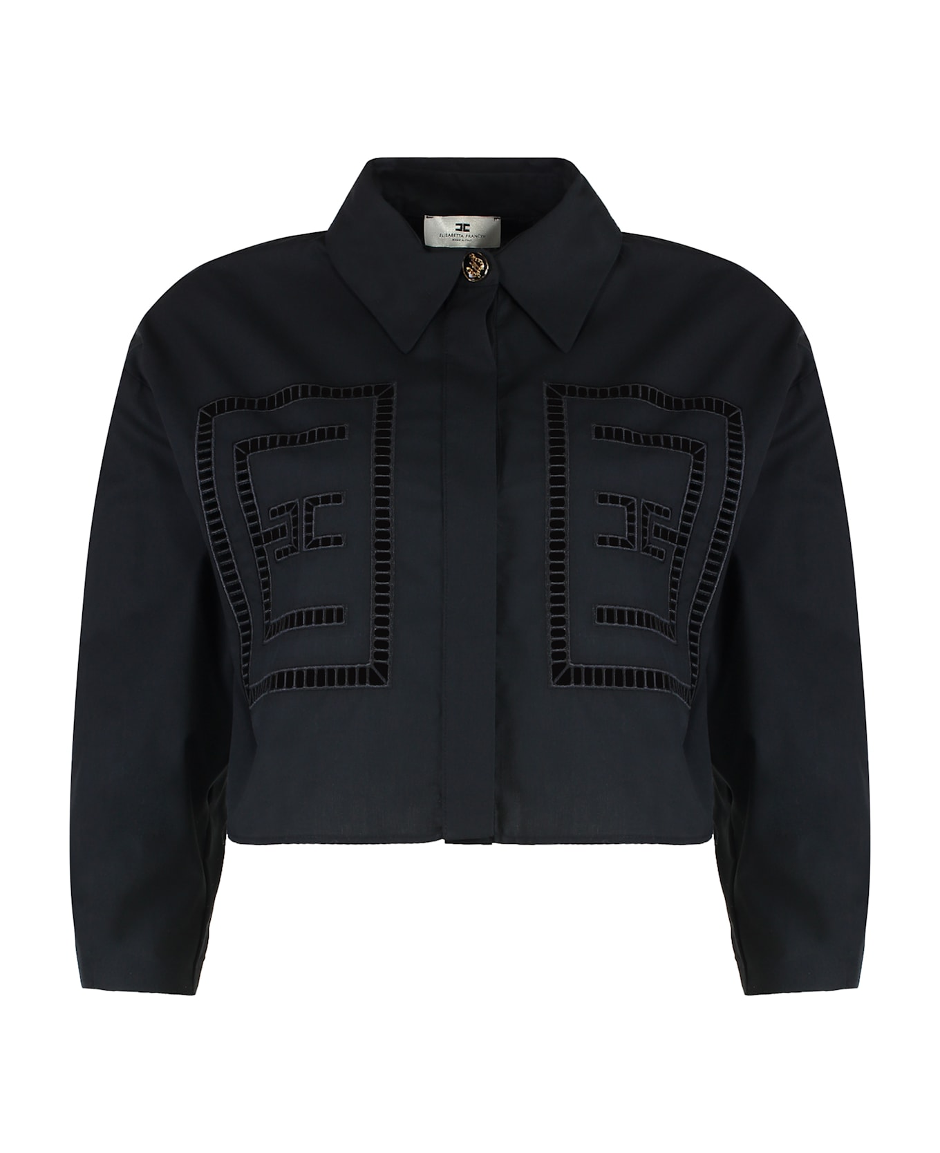 Elisabetta Franchi Cotton Poplin Shirt - black